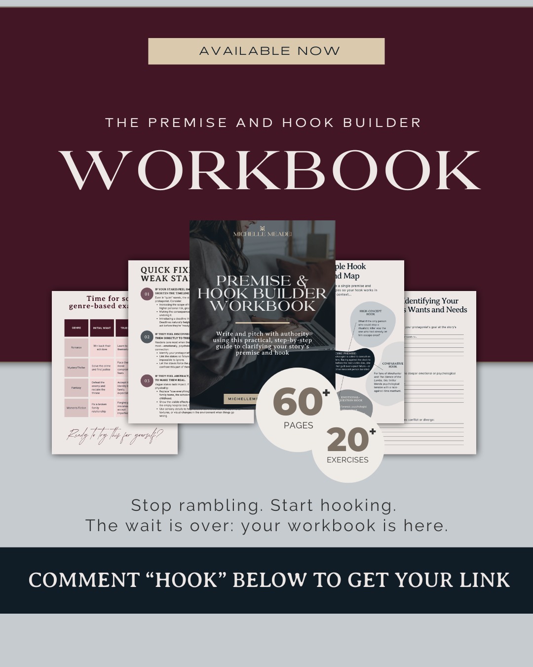 🎉It’s here: my new workbook for fiction writers.
Inside, you’ll find everything you need to nail your Premise, Hook, and Pitch so you can write and pitch with confidence.
Regular price: $49 CAD.
Subscriber launch price: $39 CAD (this week only).
Link in bio.
#writingtips #storycoach #fictionwriter #bookcoach #amwriting #writingcommunity #writerslife #authoradvice #amediting #storystructure