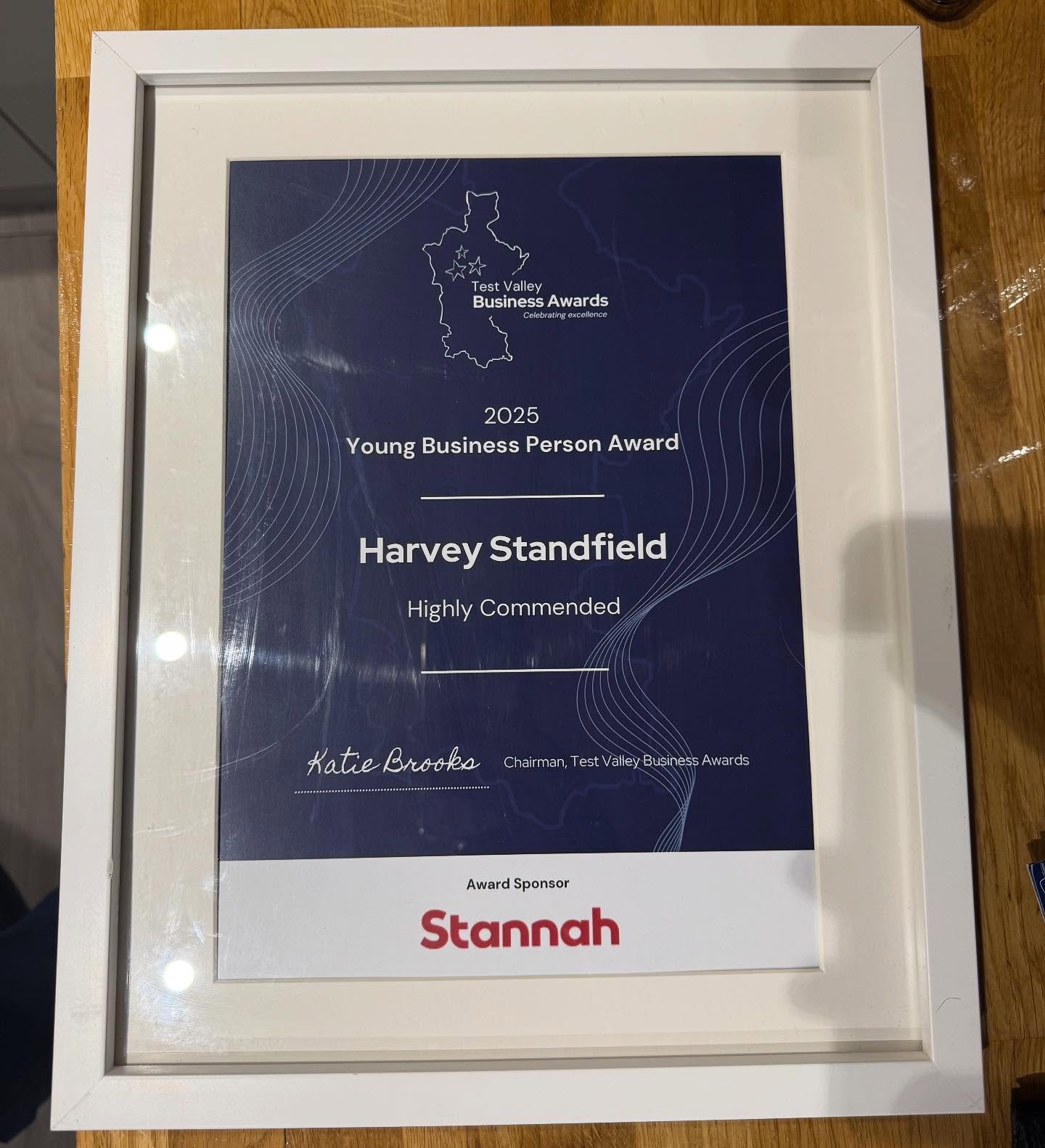 ✨ Last night, Harvey and Maggie attended the Test Valley Business Awards! ✨
Harvey was both delighted and so thankful to whoever kindly nominated him for this award. We are so grateful to have walked away with a Highly Commended Award in the Young Business Person of the Year 2025 category. 🏆
A huge thank you to everyone who has supported us on this journey – it really means the world. 💙