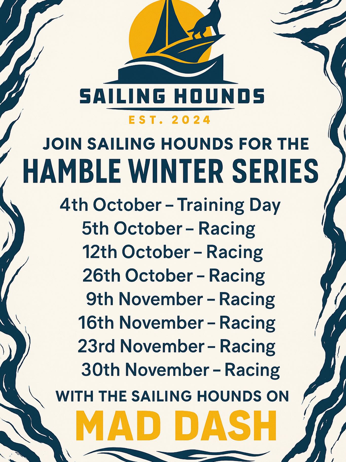 🚨 Hamble Winter Series – Spots Filling Fast! 🚨
We’re on for the Hamble Winter Series 🤩⛵ – don’t miss your chance to join the action! Spaces are already being snapped up, with two full campaign spots booked just this morning.
💰 Pricing:
£500 for the full campaign
£80 per day
Come along for the ride and be part of the experience!
📩 Enquire now to secure your place before they’re all gone:
✉️ sailinghounds@outlook.com
📞 +44 7504 537721
#HambleWinterSeries #SailingLife #YachtRacing #UKSailing #SailingExperience #RaceReady #SailingCrew #GetOnBoard #SailingAdventures #SailingOpportunities
