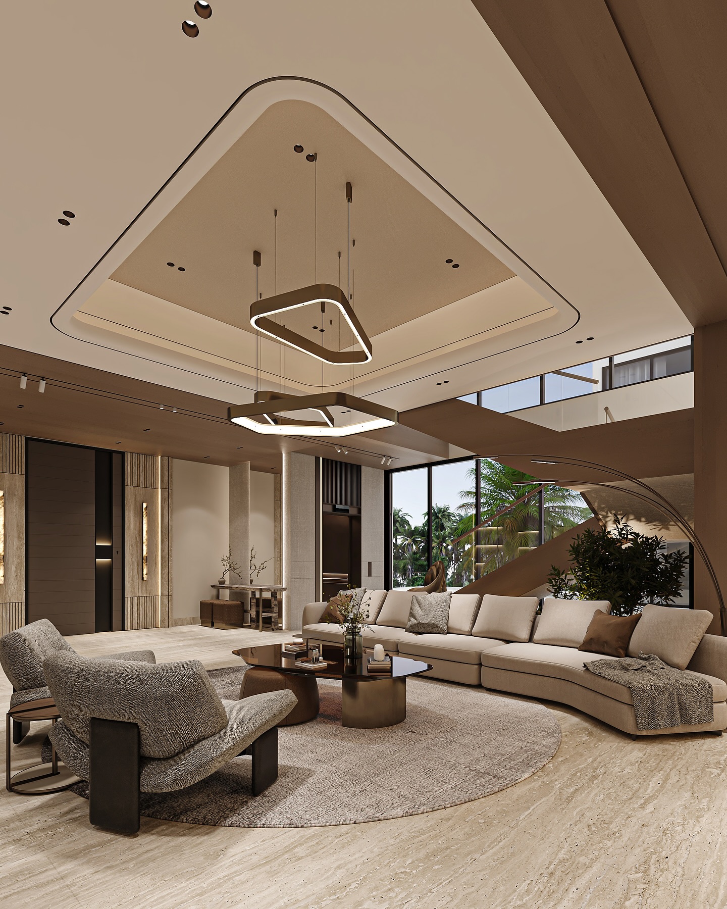 ✨ Modern Sophistication in Riyadh ✨
Discover the ground floor of this villa in An Narjis – Riyadh, KSA, where luxury and comfort meet across a 536 sqm plot.
Rich textures, bespoke furniture, and sculptural lighting come together to create a welcoming yet elevated atmosphere. The floating staircase becomes an art piece, anchoring the space while connecting every element in perfect harmony.
📌 Plot Area: 536 sqm
🎨 Interior Design: Maroon Architects
#LuxuryInterior #RiyadhVilla #AnNarjis #GroundFloorDesign #MaroonArchitects #VillaDesign #InteriorGoals #ModernElegance #KSAHomes #ArchitectureLovers