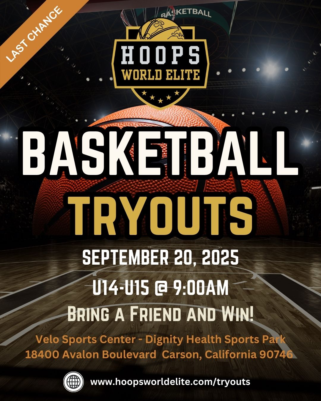 🚨 South Bay hoopers — this is your LAST CHANCE to earn a roster spot with Hoops World Elite!
📍 Carson Velodrome
📆 Sept 9 at 9 AM
👥 U14–U15 players only
🔥 Special Offer → Bring a friend to tryouts and you’ll both be entered for a chance to WIN exclusive Hoops World Elite gear!
Don’t miss your shot to compete, train, and grow with the best.
👉 Sign up today: www.hoopsworldelite.com/tryouts
Link in Bio
#HoopsWorldElite #SouthBayBasketball #BasketballTryouts #YouthBasketball #LAHoops #OCBasketball #LongBeachHoops