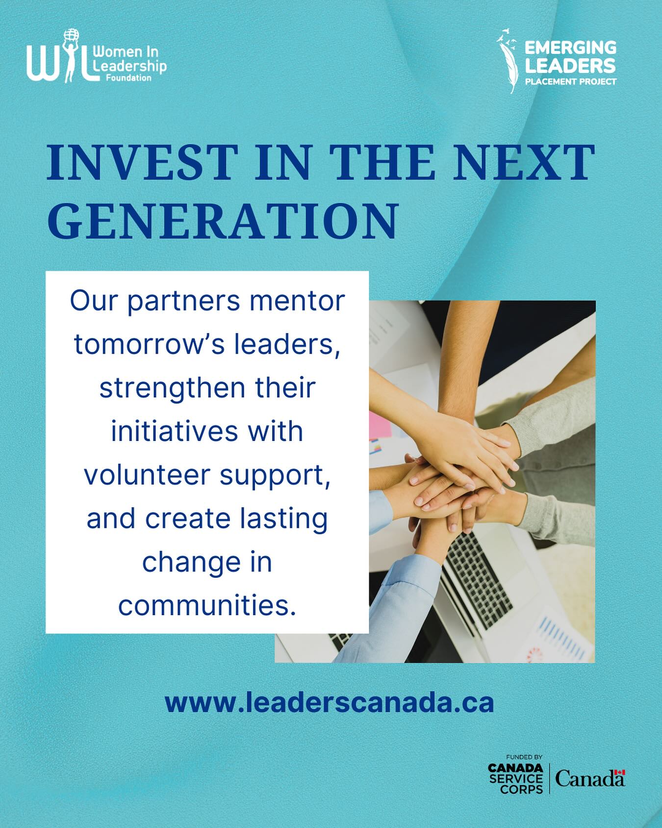 ✨ Invest in the Next Generation ✨
Through the Emerging Leaders Placement Project, our partners mentor tomorrow’s leaders, strengthen their initiatives with volunteer support, and create lasting change in communities across Canada. Together, we’re shaping a stronger, more inclusive future.
📧 Connect with us at leaders.wil@gmail.com to learn more
🔗 Learn more in our bio under Emerging Leaders Placement Project
Proudly funded by Canada Service Corps
#EmergingLeaders #YouthLeadership #CanadaServiceCorps #LeadersToday
#YouthInCanada #NonProfitPartners #IAmAVolunteer #MentorshipMatters