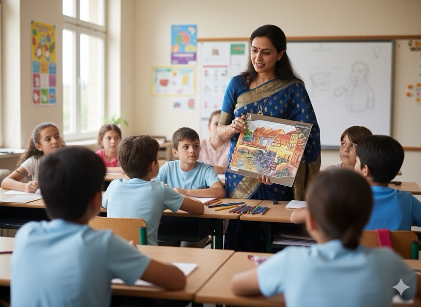Every day is an opportunity to learn and grow, both for my students and for me. Cherishing these moments of shared creativity and discovery. The joy of teaching art is immeasurable! ๐ฎ๐ณ #TeachingJourney #ArtAndCulture #IndianSchool #HappyClassroom