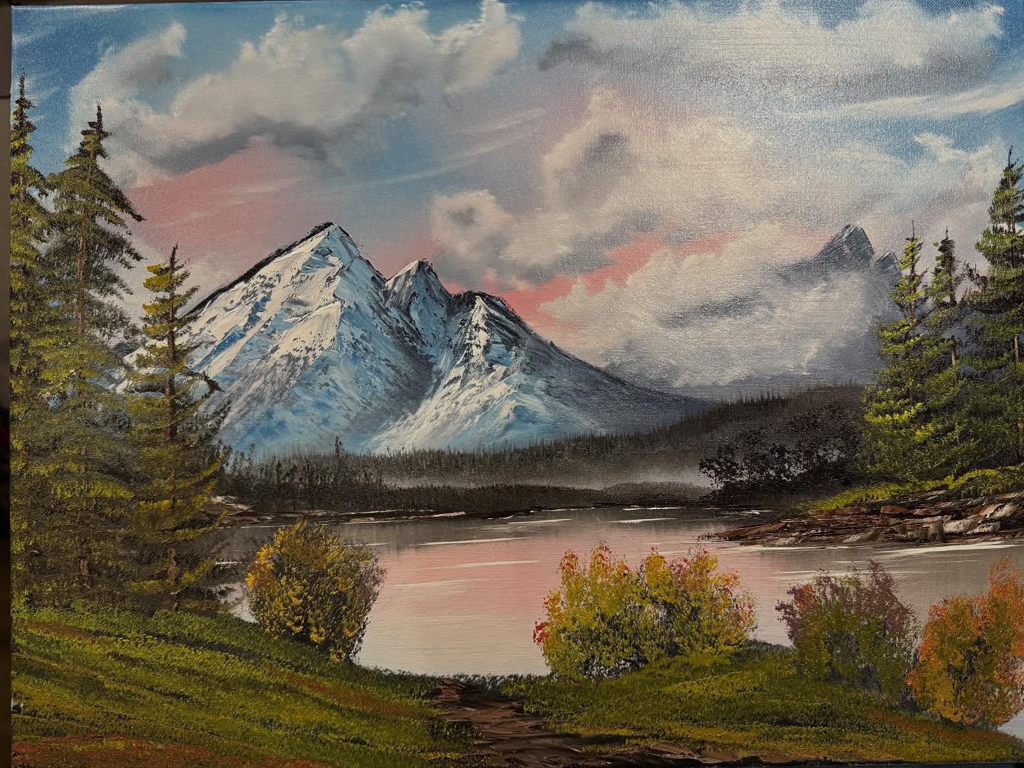 Still of my latest Timelapse. #happytrees #fyp #bobross #oilpainting #landscape