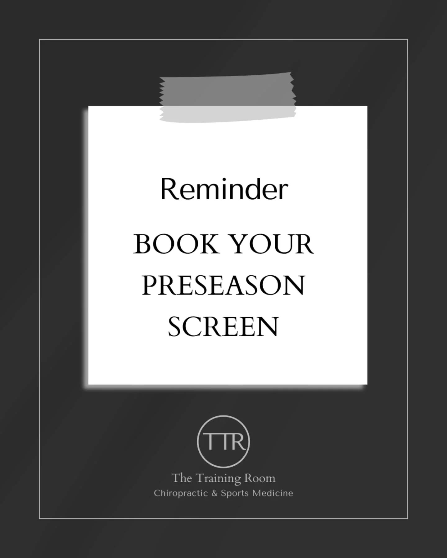 A preseason screen at TTR helps keep you healthy, fast, and ahead of the competition. Book today & set yourself up for success 💪🏼
