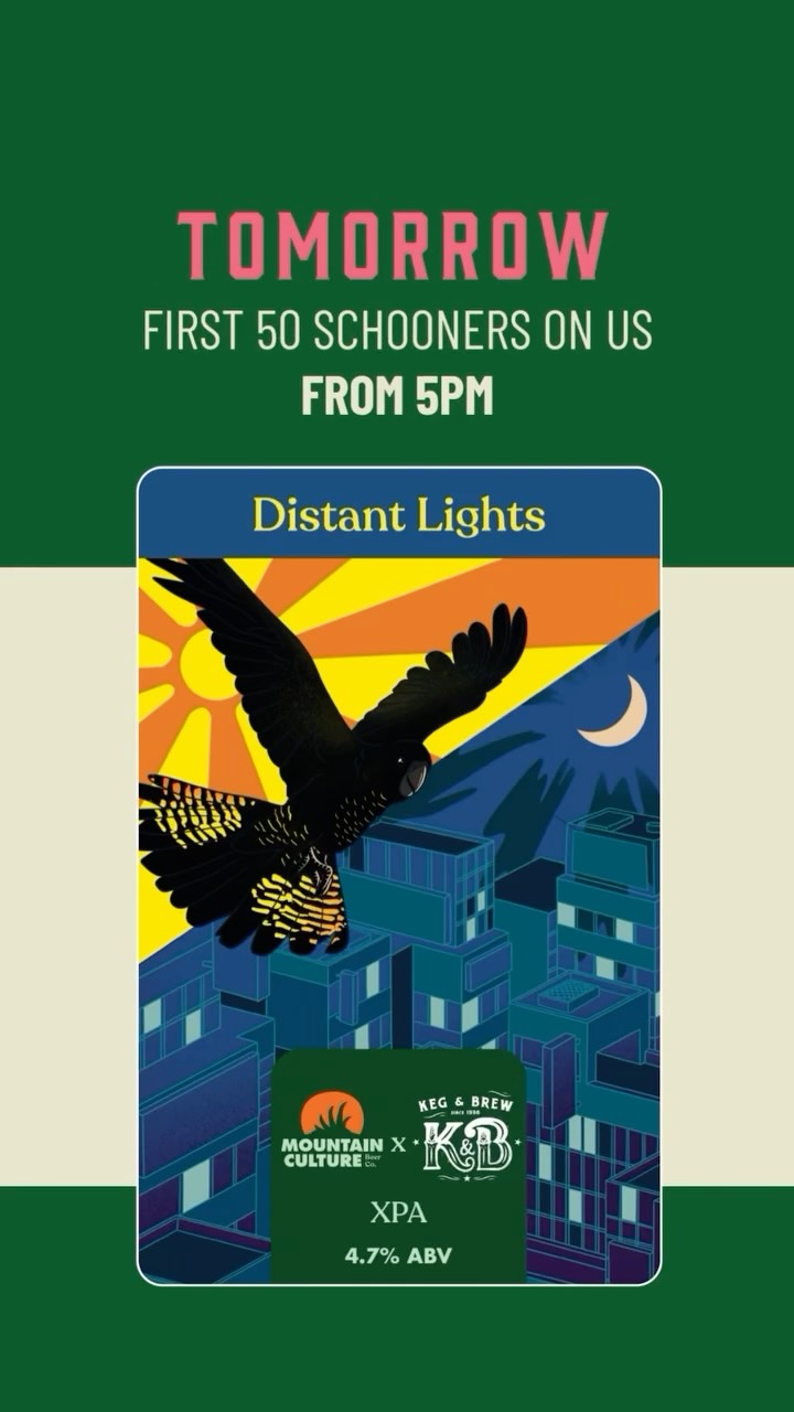 ⚠️ Highly sessionable ⚠️
First 50 schooners FREE tomorrow from 5pm to celebrate the launch of Mountain Culture’s first-ever XPA - a light, bright & zesty limited release brewed in collab with us ✌️
Come past and sink a few - pints for schooner prices all weekend too 🍻