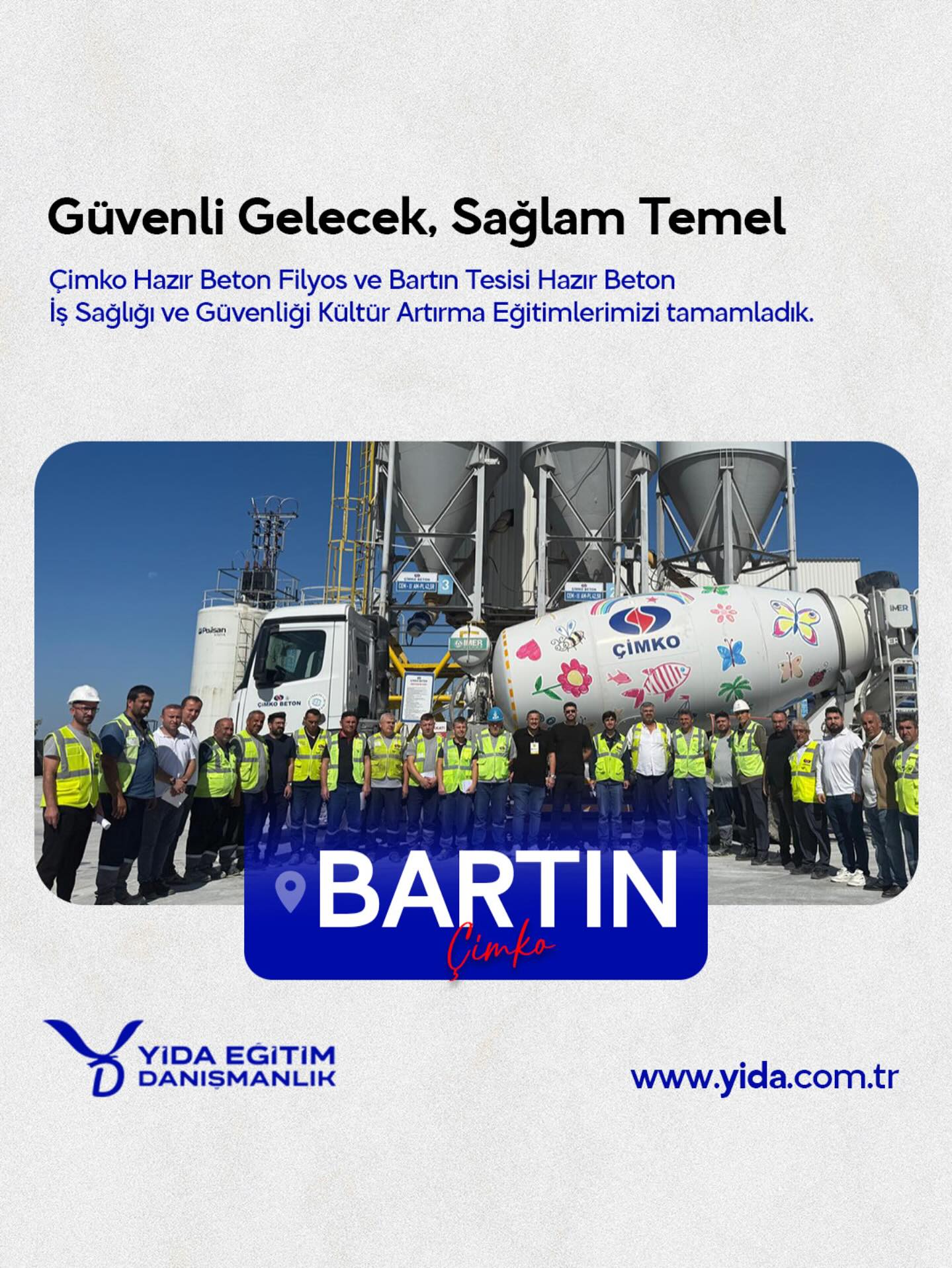 Çimko Hazır Beton Filyos ve Bartın Tesisi Hazır Beton İş Sağlığı ve Güvenliği Kültür Artırma Eğitimlerimizi tamamladık.
#isg #işsağlığıvegüvenliği #egitim