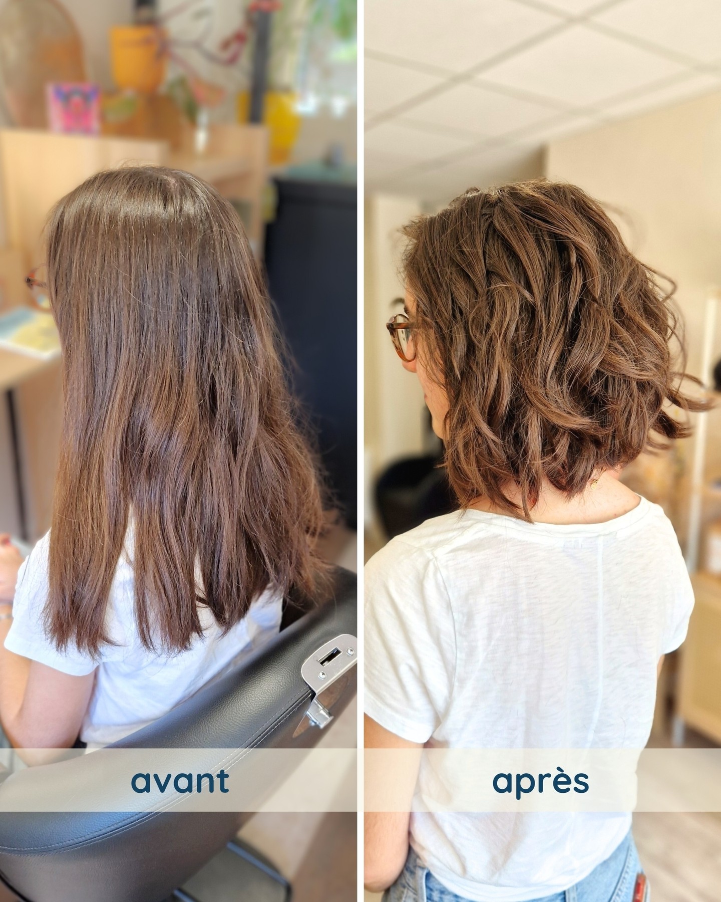 Une coupe de rentrée pleine de pep’s 🎒
💇♀️ On passe du long au mi-long, avec un dégradé travaillé pour révéler une toute nouvelle forme et un look frais !