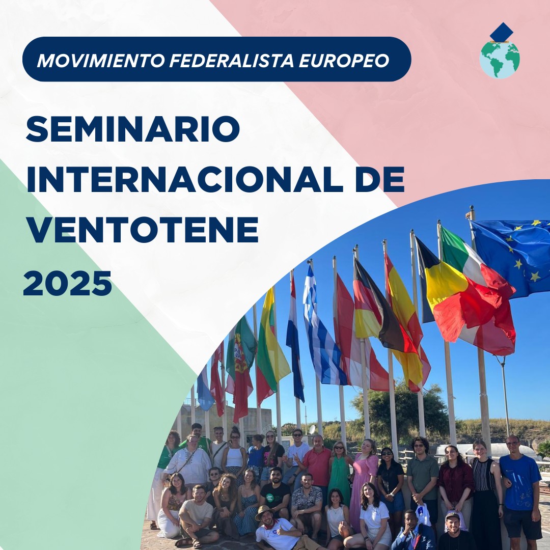 🌍🇮🇹 Del 31 de agosto al 5 de septiembre se celebró en Ventotene, Italia, la 41° edición del International Seminar on Federalism, organizado por el Instituto de Estudios Federalistas Altiero Spinelli.
Este reconocido encuentro reunió a más de 150 jóvenes de todo el mundo en jornadas intensivas de formación y debate sobre democracia, integración y federalismo.
Gracias a la beca otorgada por el World Federalist Movement y el Instituto Altiero Spinelli, nuestra voluntaria Sofía Maschke participó en representación de Democracia Global y de América Latina.
🔗 Un paso más en el compromiso con la construcción de instituciones más democráticas y cercanas a la ciudadanía. 🤝🏻 🌎