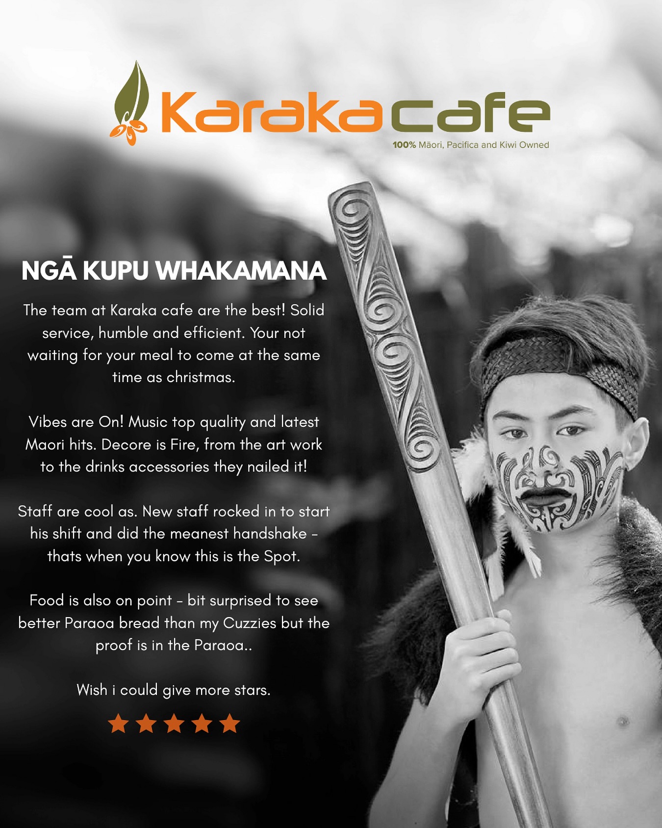 Solid service, vibes on, kai on point. Even our handshakes got a shoutout. Kāore te kūmara e kōrero mō tōna ake reka - the kūmara doesn’t speak of its own sweetness so we’ll let this review do the talking 🧡 Proof really is in the parāoa. Big ups to our team, your mahi makes this all possible!
Want to share the aroha with us? Link in bio