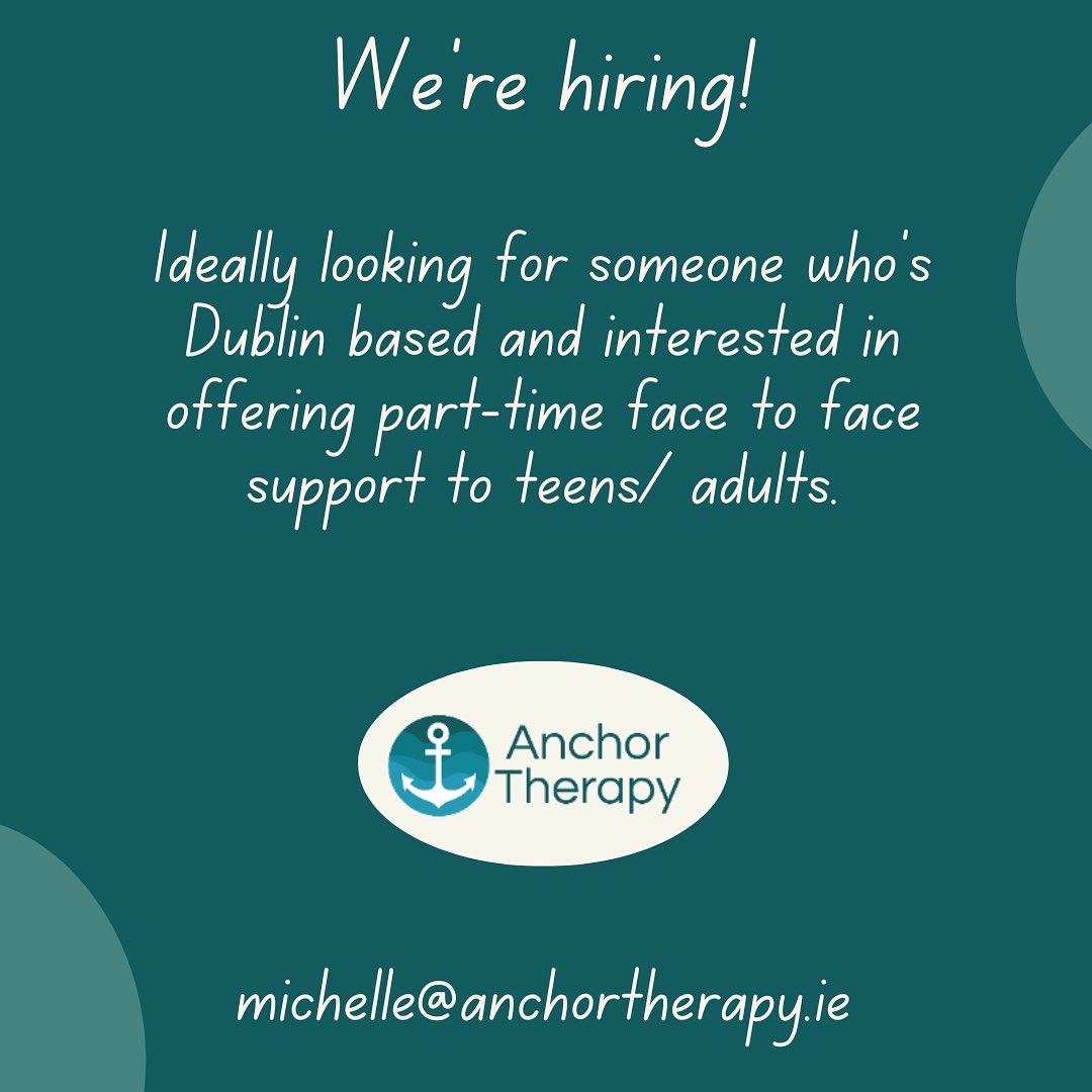 Weāre growing š±
Reach me at michelle@anchortherapy.ie if youāre keen to join our passionate team š
Ideally Dublin based!
#occupationaltherapist #anchortherapy