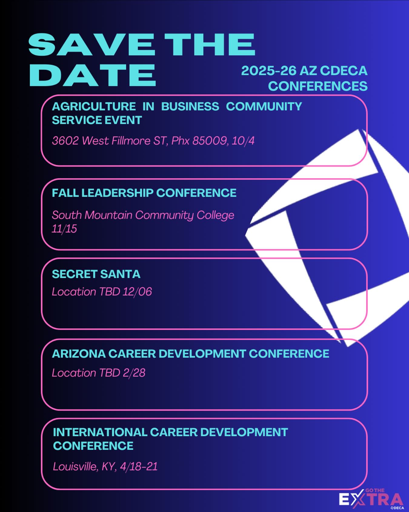 SAVE THE DATE‼️ Upcoming AZCDECA events!