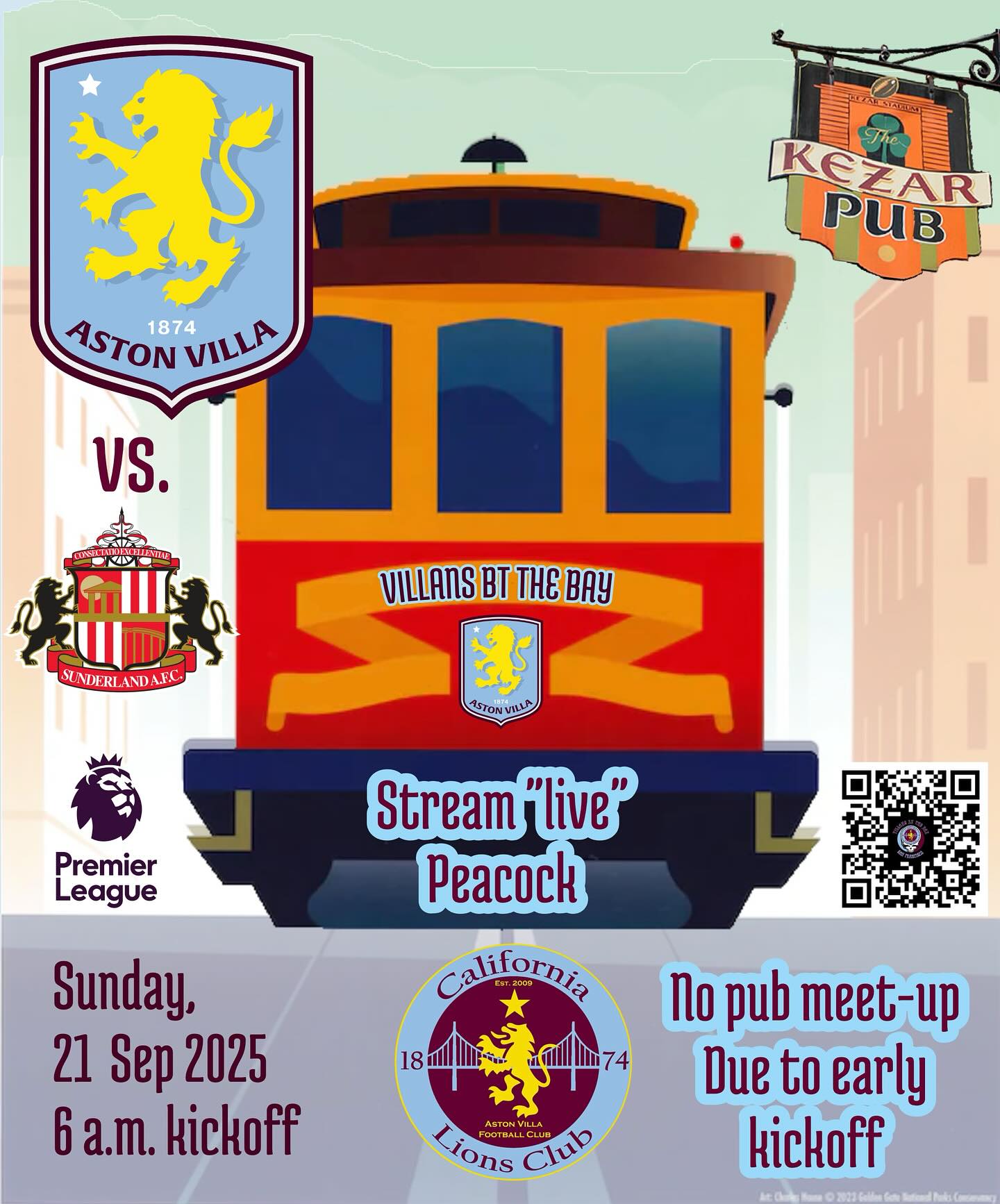 No pub meet this week due to early kickoff #VillansByTheBay