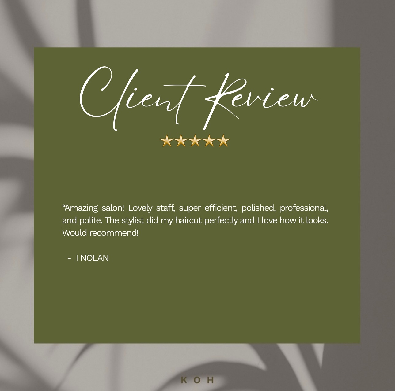 ⭐️⭐️⭐️⭐️⭐️
#GoogleReview
#KohTeam