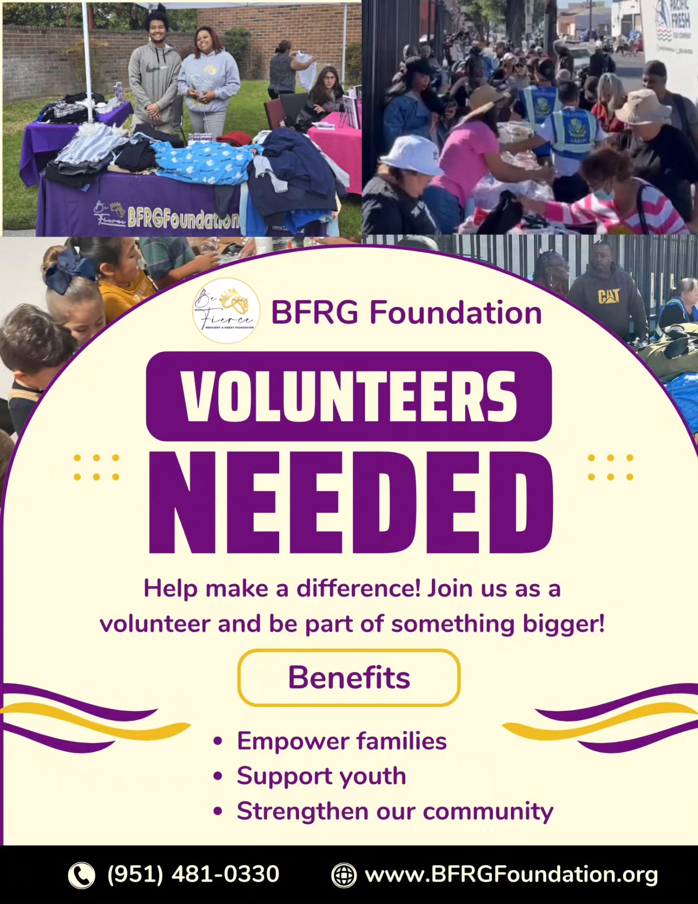 โจ Join our mission to uplift the community! โจ
Weโre seeking dedicated volunteers to help us grow and provide vital services. Whether you can give a few hours or more, your time makes a BIG difference.
Roles include supporting kids, helping in the computer lab, greeting families at the front desk, building community connections, managing outreach, and more. ๐ช
Interested? Contact us at (951) 481-0330 to apply today!
#VolunteerWithUs #MakeADifference #NonprofitLove #CommunitySupport #HelpUsHelpOthers #GiveBack #StrongerTogether #VolunteerOpportunity #BFRGFoundation