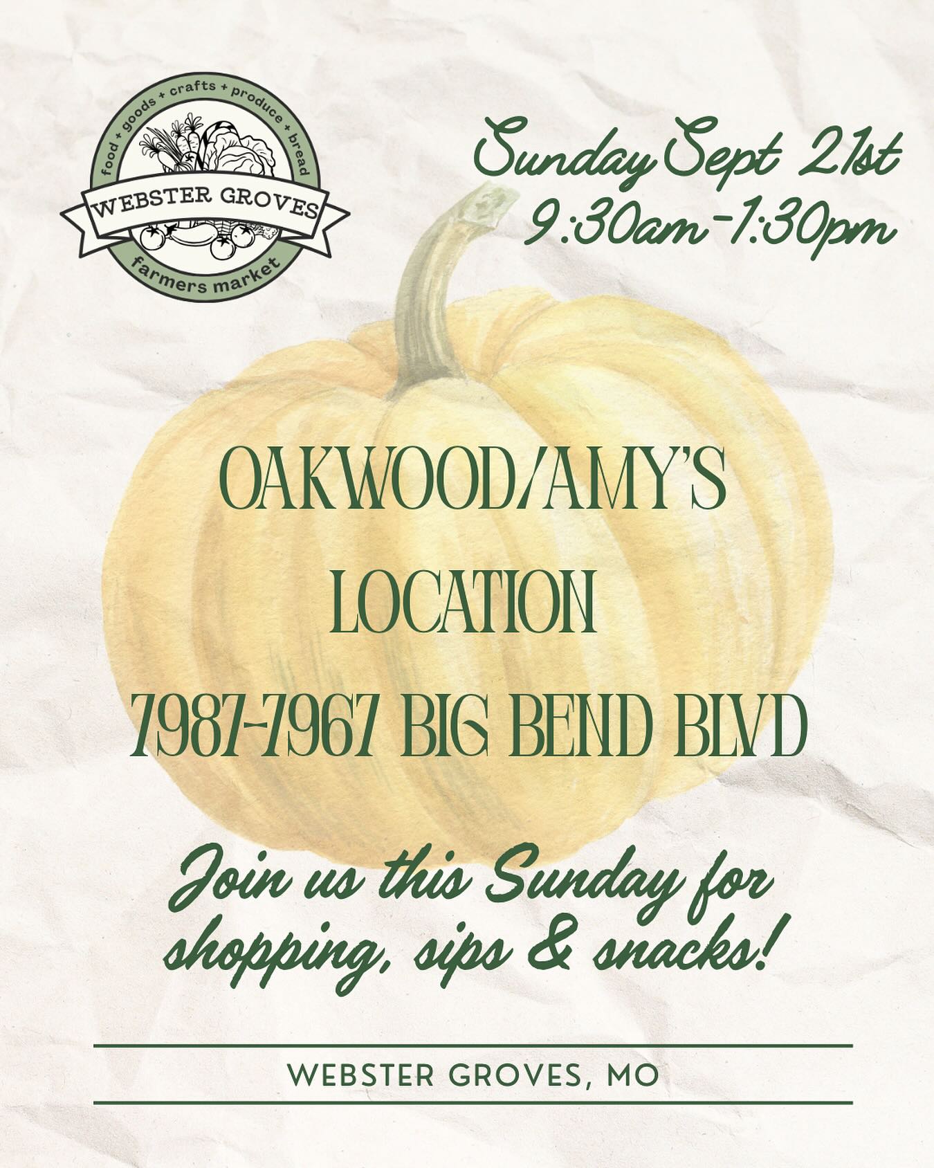 This Sunday rain or shine! Can’t wait to see you all there!