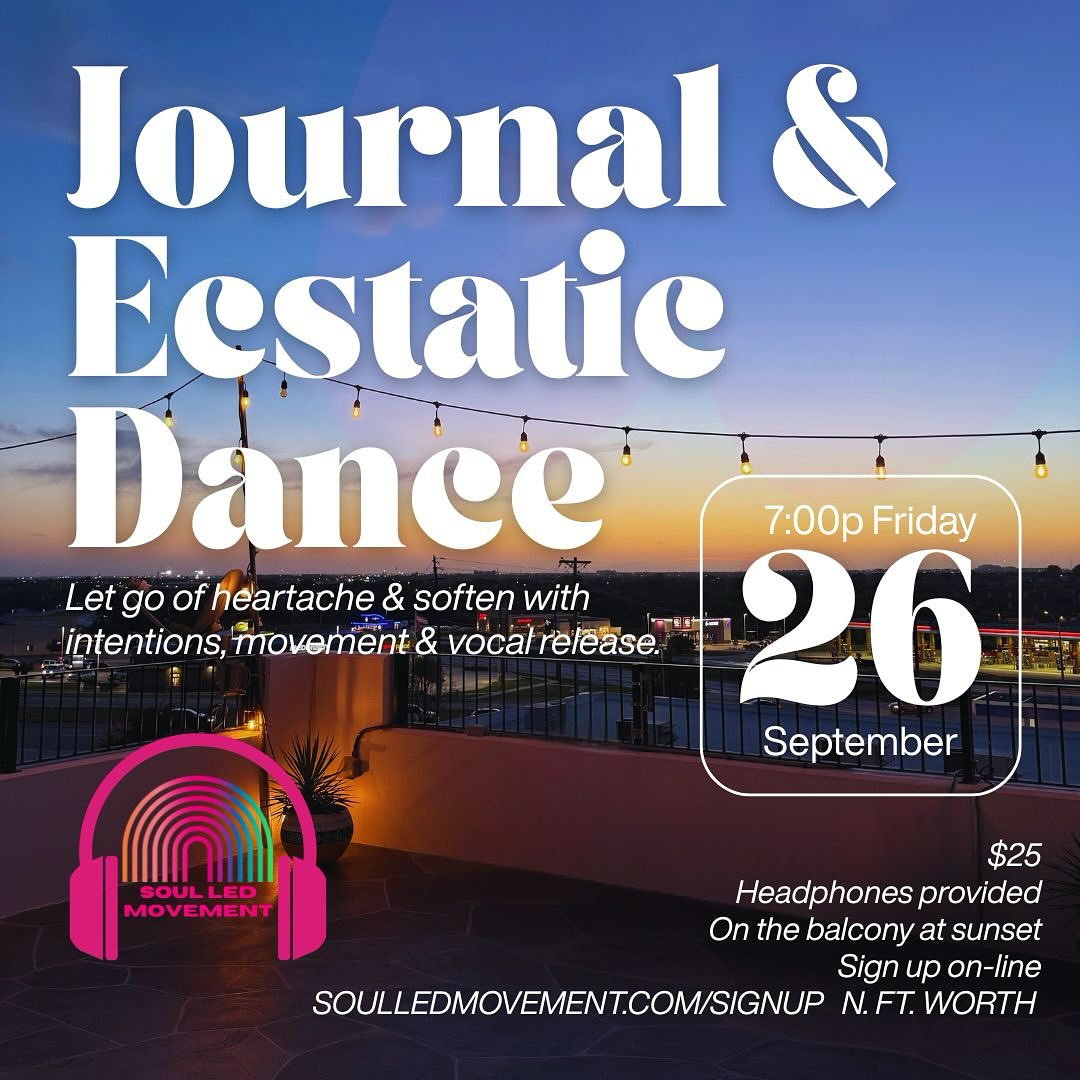 During this time, life can feel heavy within and outside of us. We absorb so much, often without even realizing. This session allows you to feel, tap in, and let go. Use the power of music, movement and vocal release to free yourself.
This is an intuitive movement session, so you do not need to know how to dance – it’s even encouraged to move offbeat at times and in ways that your soul is yearning to. You will feel it if you allow yourself to.
Headphones provided where you can hear the music and my voice, and control your own volume. Immerse in the moment.
Direct Link:
https://SOULLEDMOVEMENT.as.me/?appointmentType=81595468
#dfwecstaticdance #letgo #freedom #returnhome