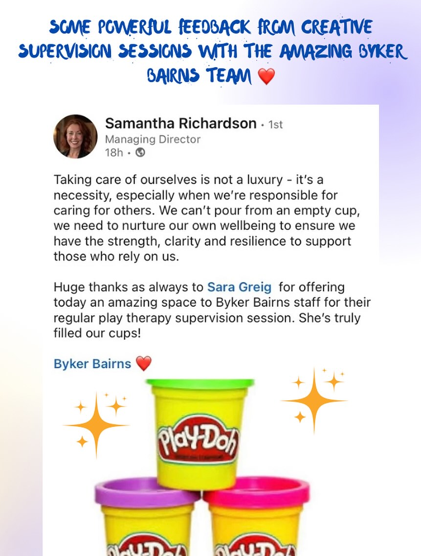 Thank you to Byker Bairns. Always so good to collaborate with such a brilliant team 💫 #reflectivepractice #creativesupervision #supervision #bykerbairns #insideoutsidetherapy #together #community #helpforthehelpers