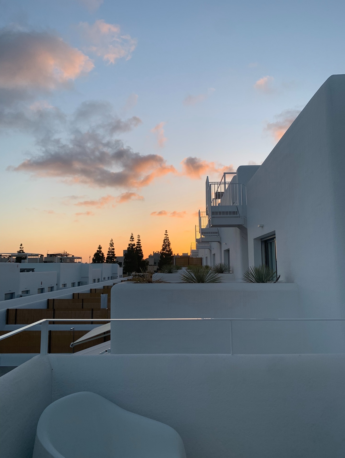 Mooie zonsondergang vanop ons terras na een prachtige dag in Los Alcázares