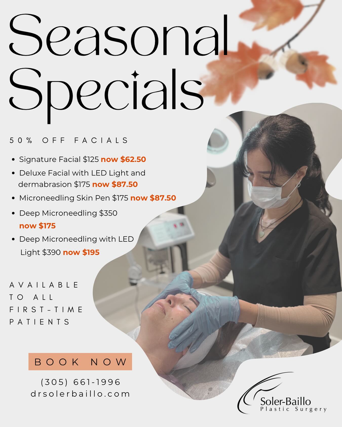 Glowing skin is always in 🍂 treat yourself to 50% off facials this fall!
✨ Available to all first-time facial patients.
BOOK NOW at:
📱305-661-1996
💌 info@resultsmd.com
