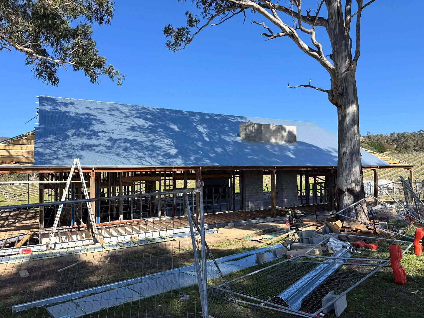 NEW CELLAR DOOR UPDATE: The roof has started and we’re excited for progress! Behind the scenes we are busy designing a beautiful space for you to come and enjoy our Megalong Creek Estate - Blue Mountains Wines. #megalongcreekestate #megalongvalley #bluemountainsaustralia #singleestate #cellardoor