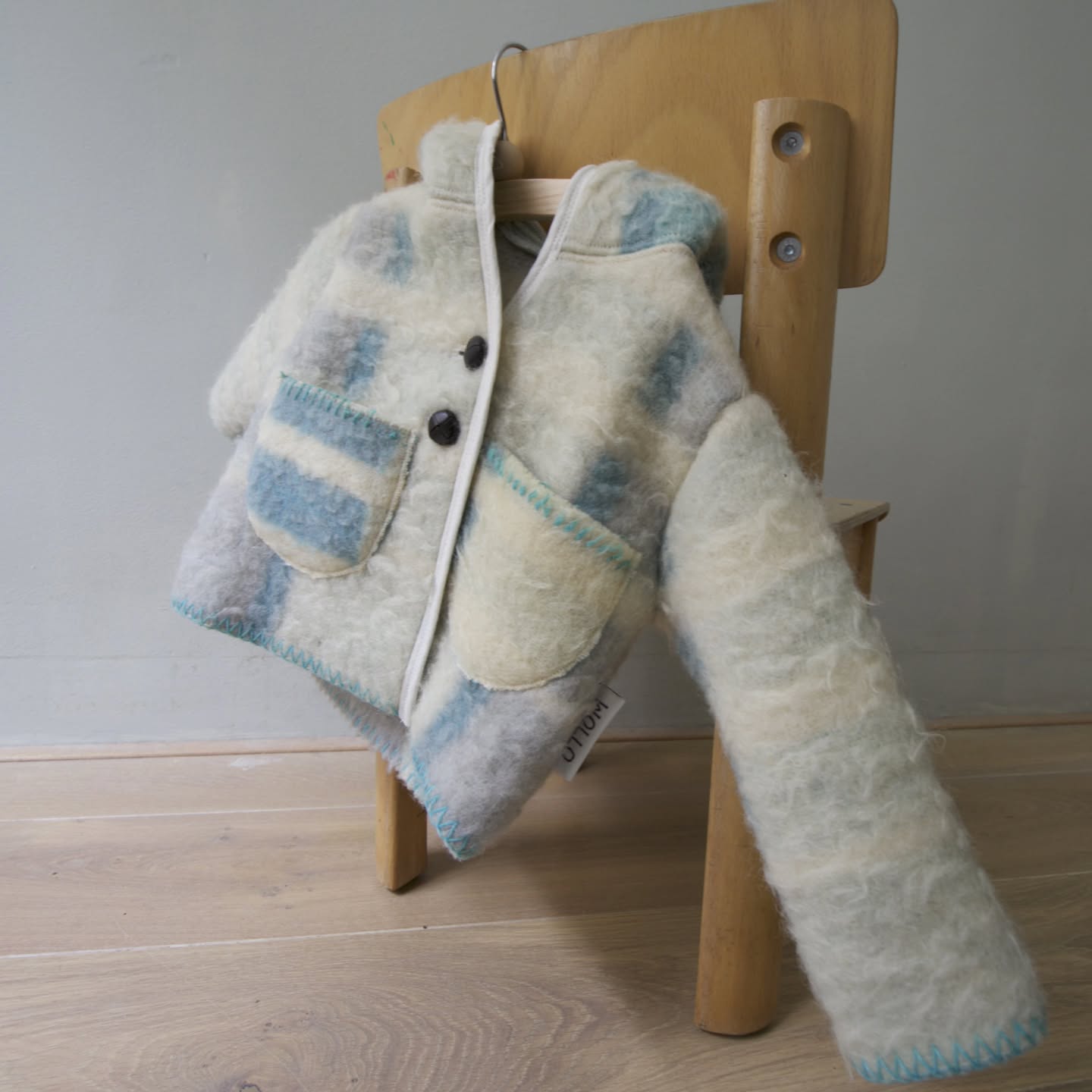 Tiny adventurers, big warmth! Handmade wool jackets from vintage blankets. 🐑✨