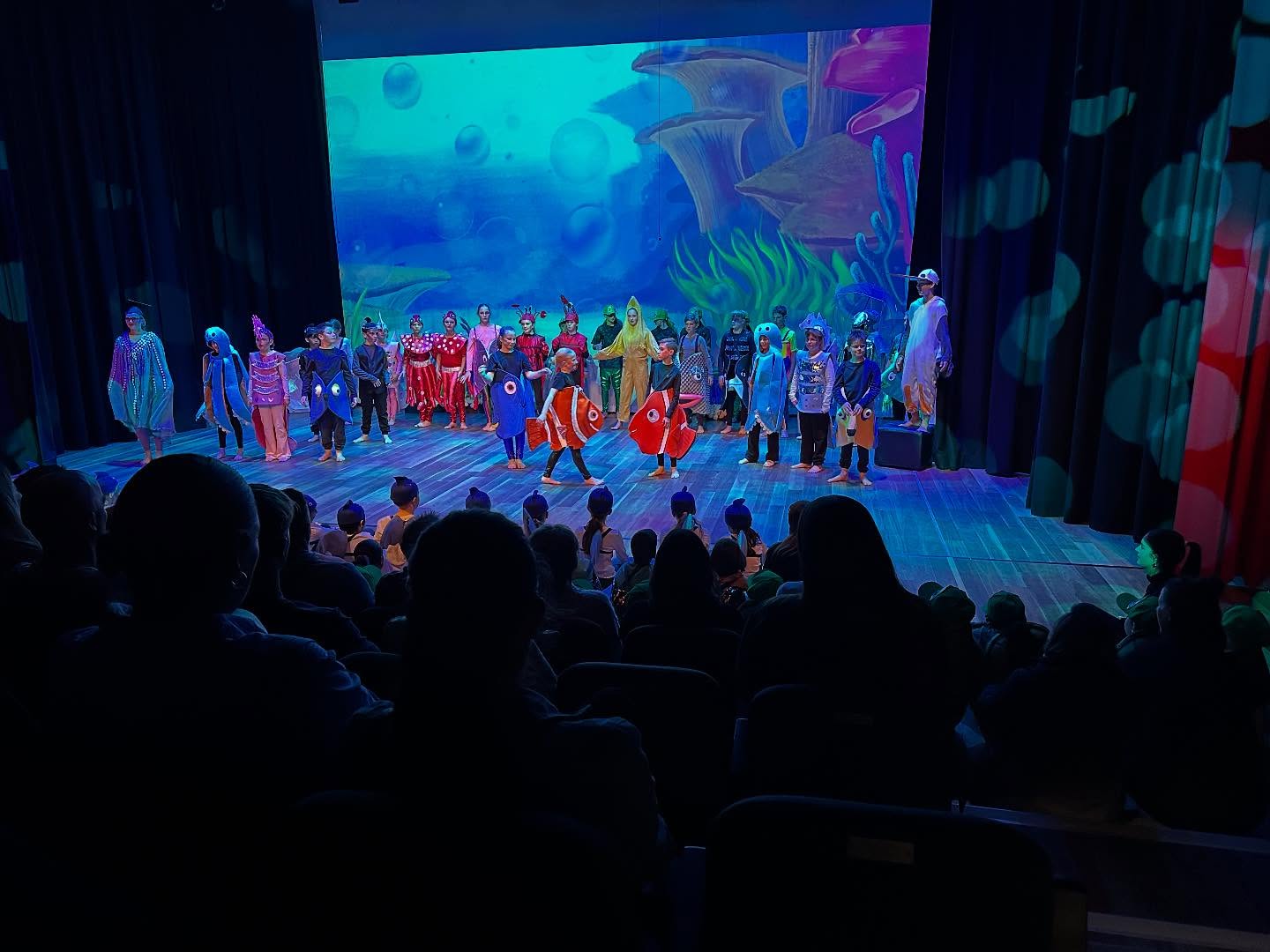 St Agnes’ 2025 School Production of Finding Nemo Jr was a monumental success!
With two near-flawless performances from our students, the audience were WOWED with amazing singing, dancing and acting. The leadership and teamwork from the main cast of Year 5 and 6 students was incredible to see, as they worked together, supported each other and committed to their roles brilliantly. A special shout out to Nemo (Eloise), Dory (Marnie) and Marlin (James) for their lead roles!
We loved watching the turtles, jellyfish, seagulls, moonfish and sharks perform throughout the show too.
Thank you to all members of our community for your contribution to make this a very memorable week. The lively audience helped the children take their on-stage performances to another level. Special thanks to those family members who helped with costumes, make up and interval service.
We thank Anna Gugliucciello and Amanda Baker for leading the children and our staff team to bring this incredible event to life. Finally, we again thank our dedicated staff for their efforts in supporting the children across the journey…helping everyone to go with the flow!
