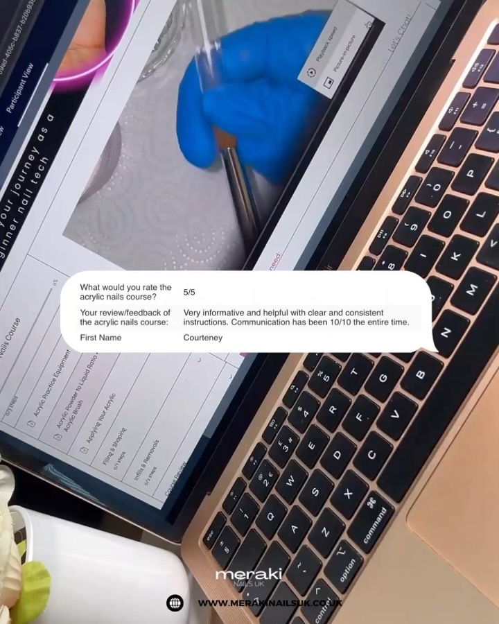 Another amazing review for the Online Acrylic Nails Course ⭐️
Ready to be next? Join today and start your nail journey!
• Enrol on the Online Acrylic Nails Course to learn with pre-recorded lessons from any location, any device and at your own pace 📚
• Certificate + accreditation for qualification included
• Optional acrylic starter nail kit can be ordered separately
Start your nail journey today and find out more info on the website linked in the bio | merakinailsuk.co.uk 🌍
Contact for any enquiries by email, dm or whatsapp 💗
•
#beginnernailtech #qualifiednailtech #acrylicnailscourse #nailtechtraining #naileducator #naileducation #onlinenailcourse #onlineacrylicnailscourse #acrylicapplication #nails