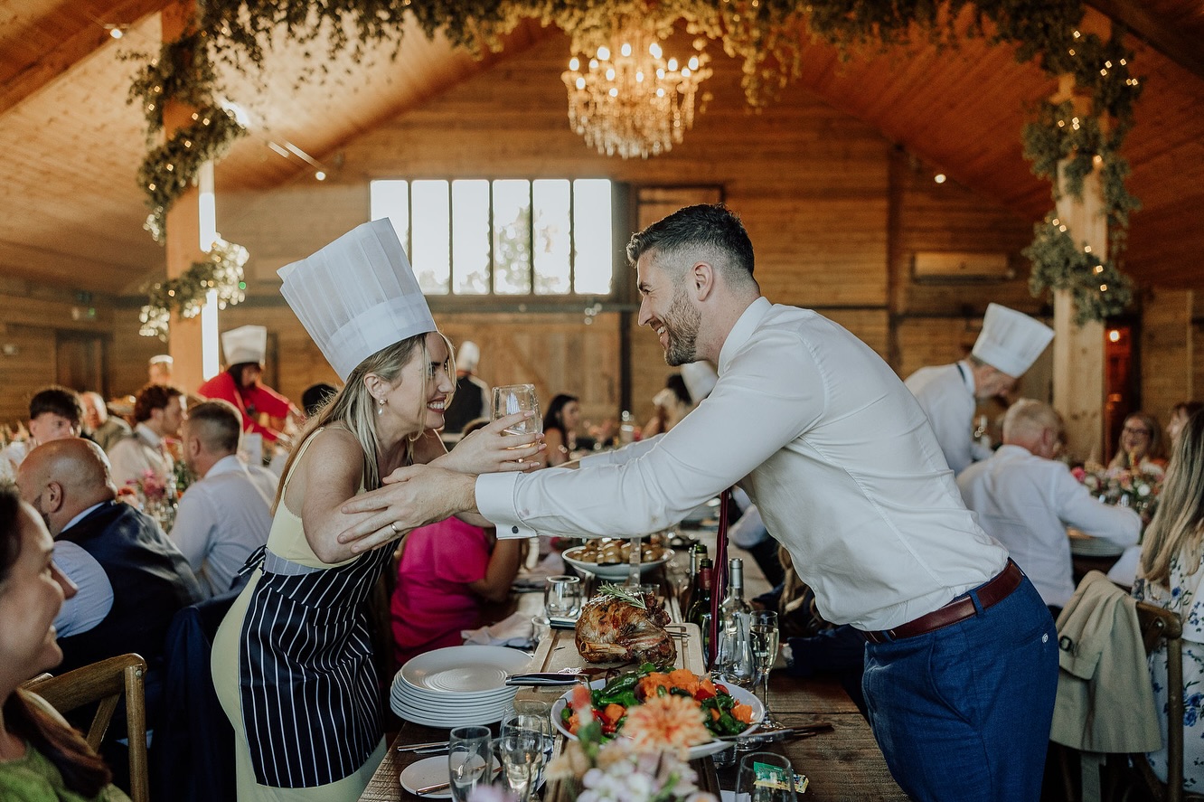 Our lovely guest servers enjoying the party vibes and their lamb feasting menu at Friday’s wedding! Thanks @janemorganphoto for these great shots.