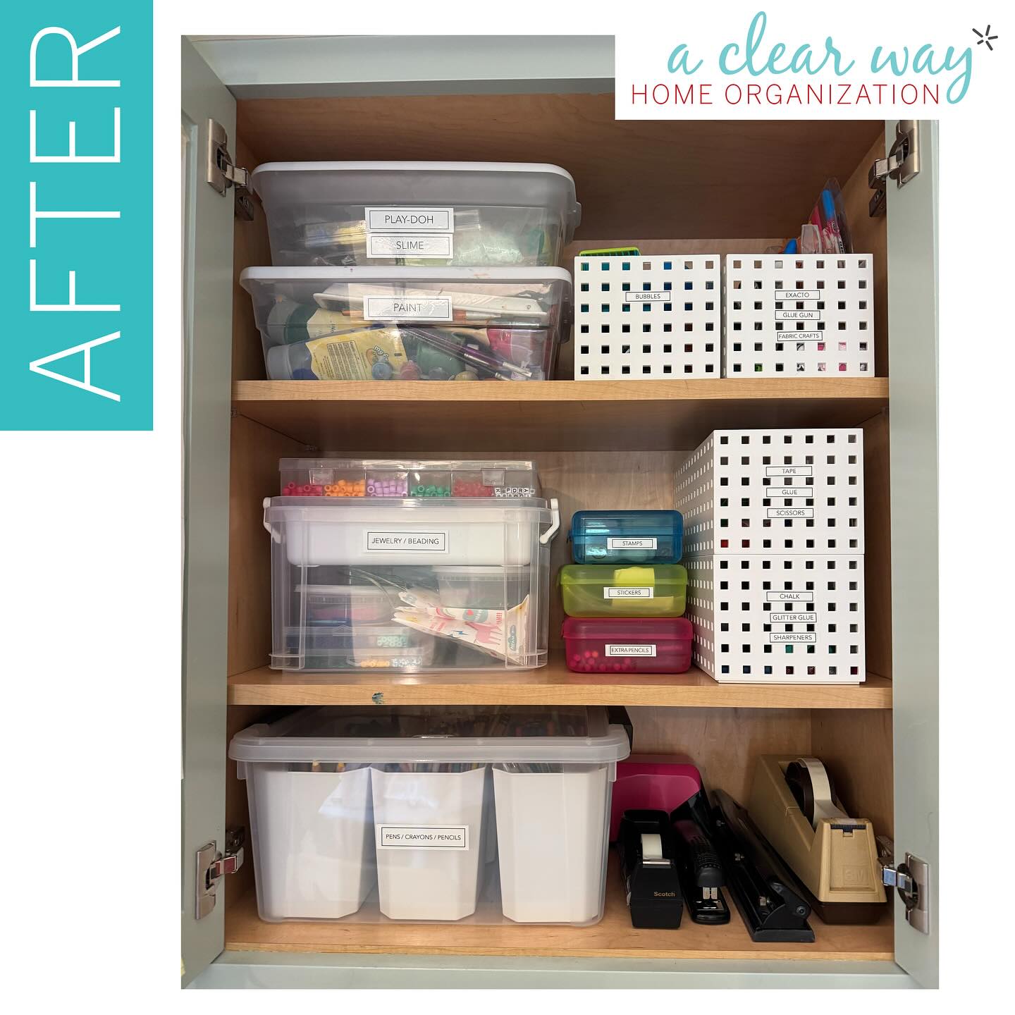 Kids’ Crafts Cupboard - from chaos to calm. :-)