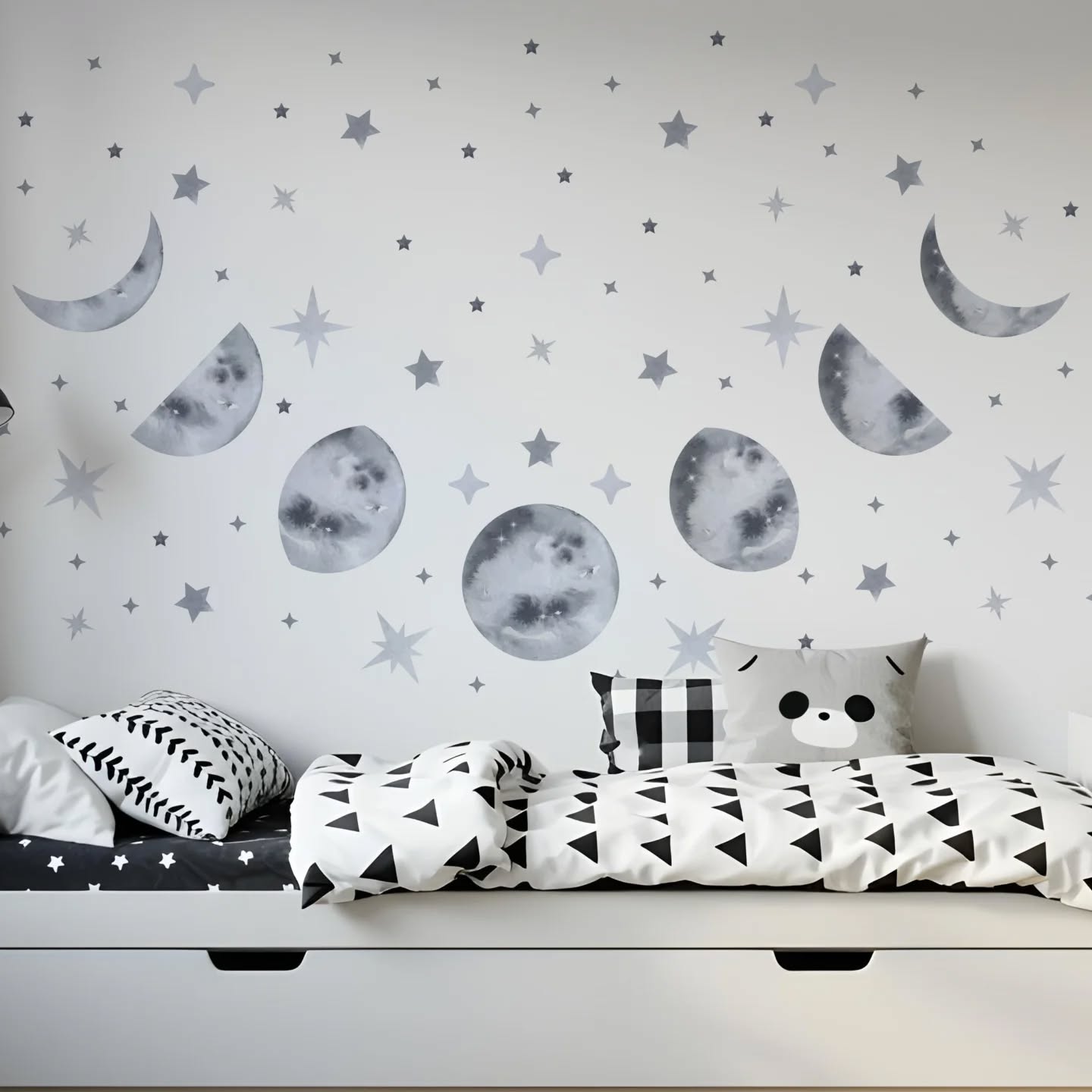 The moon is a reminder that no matter what phase you are in, you are still whole. :)
•
#moonandstars #kidsroomdecor #nurserydecor #wallstickers #magicaldecor #stickerart #homedecorationidea #sourcewall