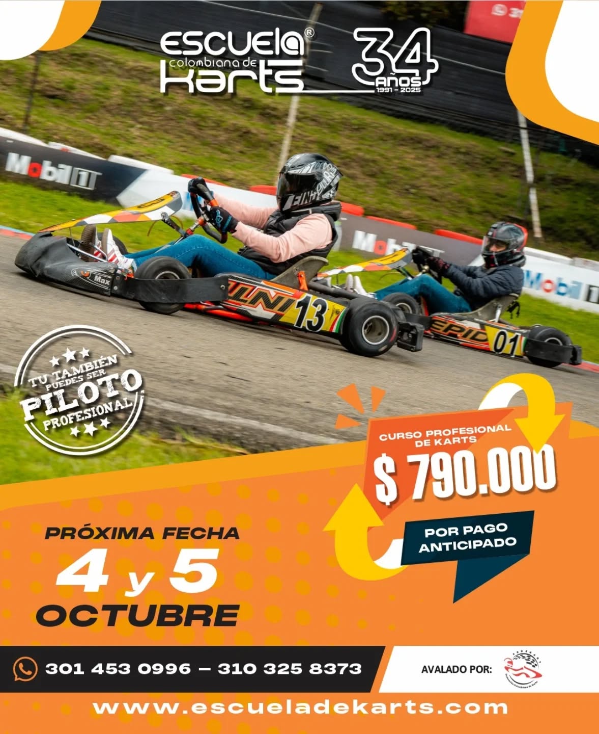 🏁 Todos los grandes pilotos comenzaron con una primera vuelta.
En octubre, esa vuelta puede ser tuya 🌟. Inscríbete al curso Básico de la Escuela Colombiana de Karts y empieza a escribir tu historia en la pista 🏎.
Haz clic en enlace del perfil para dar el primer paso 🎯
#KartismoProfesional #EscuelaDeKart #CursosDeKarts
