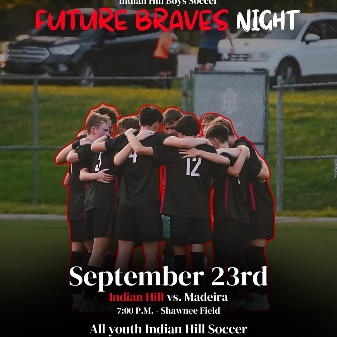 Boys soccer future braves night is scheduled for Tuesday 9/23 - one week from tomorrow. Can you help us spread the word about this event?
Pre-register using this link - bit.ly/futurebravesnight
Arrive by 6:35pm to check in
Wear your uniform for free entry
Future Braves will be announced before the game and then stay on the field for Varsity introductions and the National Anthem.