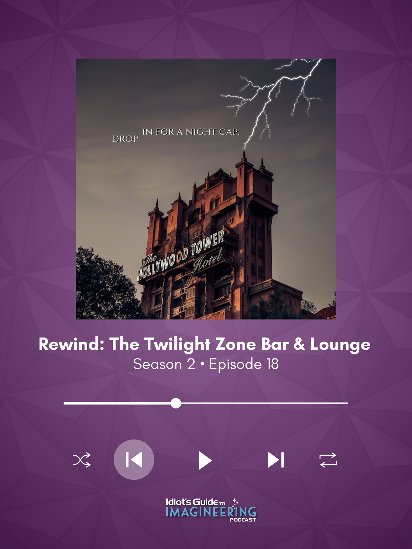 This week’s Rewind heads back to Season 2, Episode 18: The Twilight Zone Bar & Lounge. ⚡
Kaity imagined an atmospheric cocktail lounge inside the Hollywood Tower Hotel, extending the eerie storytelling of Tower of Terror into a place you could actually sit and soak it in. 🍸🏨
A chilling idea that still gives us goosebumps. 🎧 Stream it now.