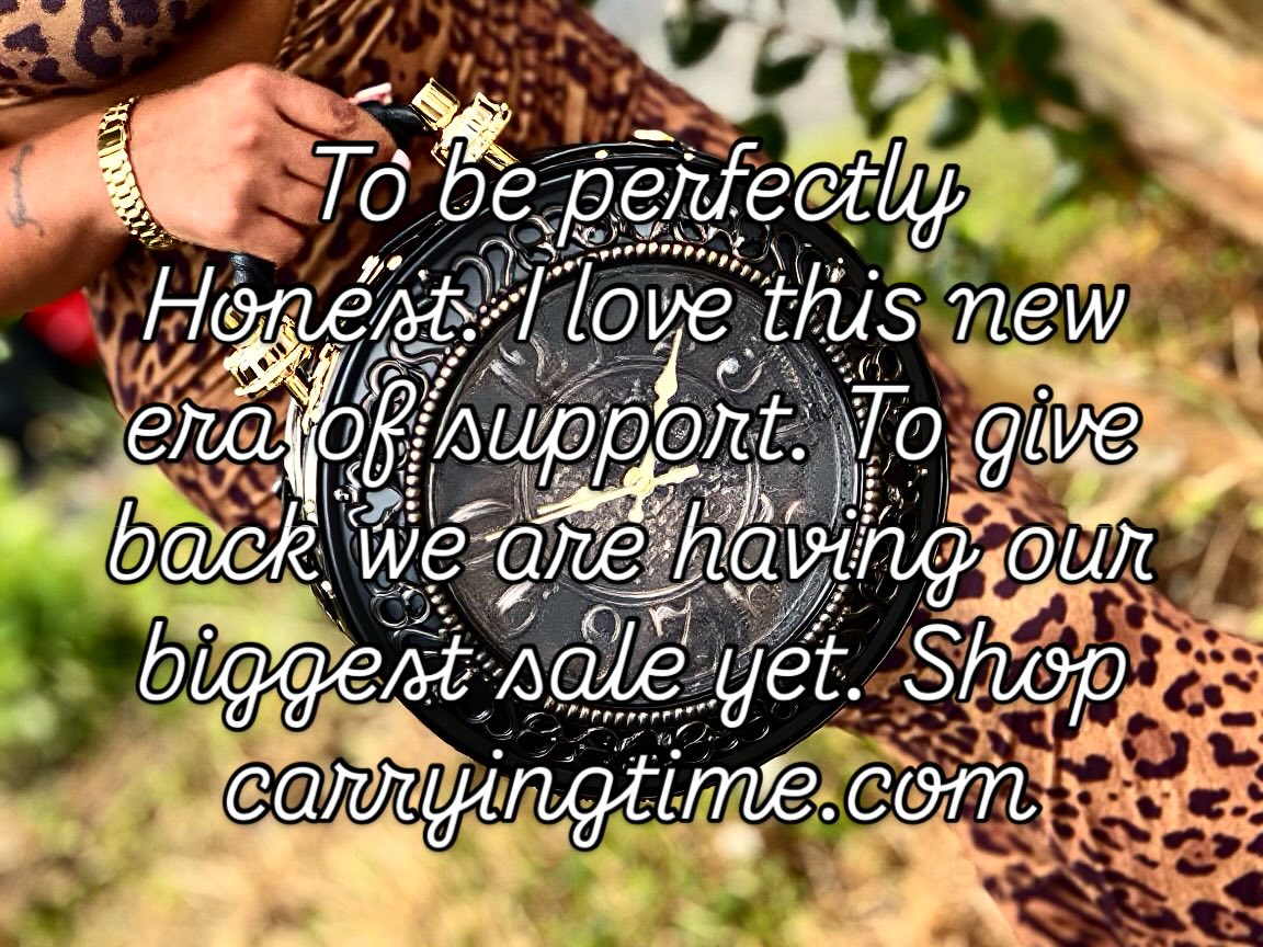 When we started. We ended summer with a sale need we going in to with a sale. Shop nowwwww carryingtime.com