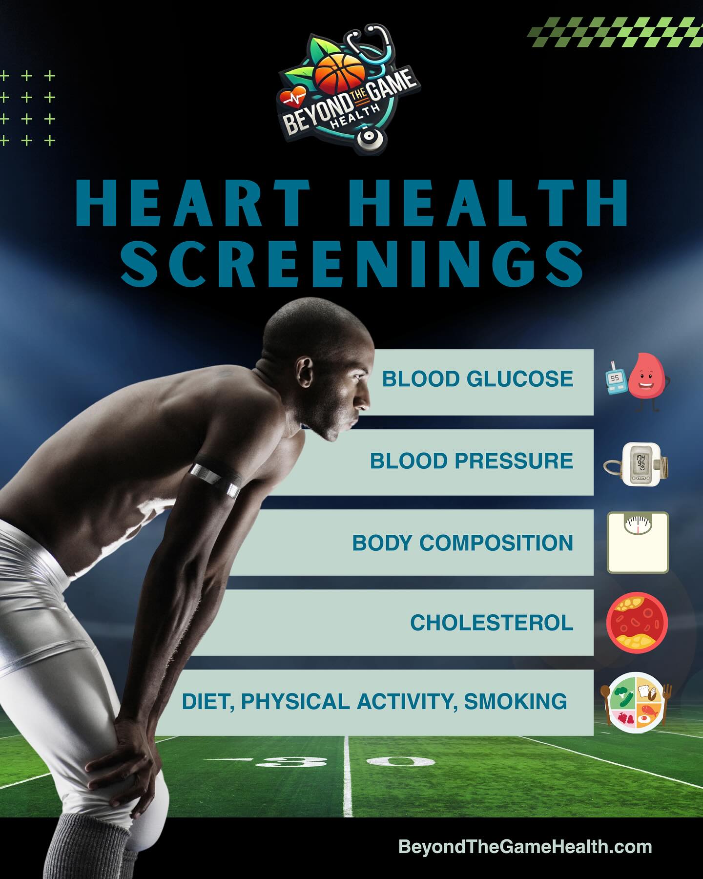 Your performance isn’t just built in the gym or on the field, it starts with your health. Regular screenings like blood pressure, cholesterol, body composition, blood sugar, and lifestyle check-ins are the real playmakers that protect your heart and fuel your game.
Champions train hard and take care of their health so they can compete and thrive long after the final play. 💪
Stay ahead. Get screened. Protect your future on and off the field.
#sports #athletes #hearthealth #screenings #health #awareness