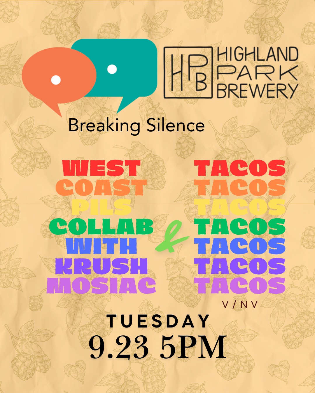🌮🍻 Tuesday at Tony’s – September 23rd @ 5PM 🍻🌮
Next week we’re teaming up with our friends @breakingsilence_org & @highlandparkbrewery for an evening of great beer, good food, and even better community vibes. 💙
✨ On tap: their collab West Coast Pilsner brewed with Krush & Mosaic hops — crisp, hoppy, and perfect for late September sipping.
👥 The Breaking Silence team will be here to share their mission and efforts to take action against interpersonal violence. Come show your support while enjoying:
🍺 Stein Holding Contest
“Guess the Underberg Caps” Challenge (with donations going to support the cause)
🌮 Tacos at Tony’s — featuring both vegan + non-vegan options!
Let’s raise a glass (and a stein 💪) for beer, tacos, and a good cause. See you Tuesday! ✨