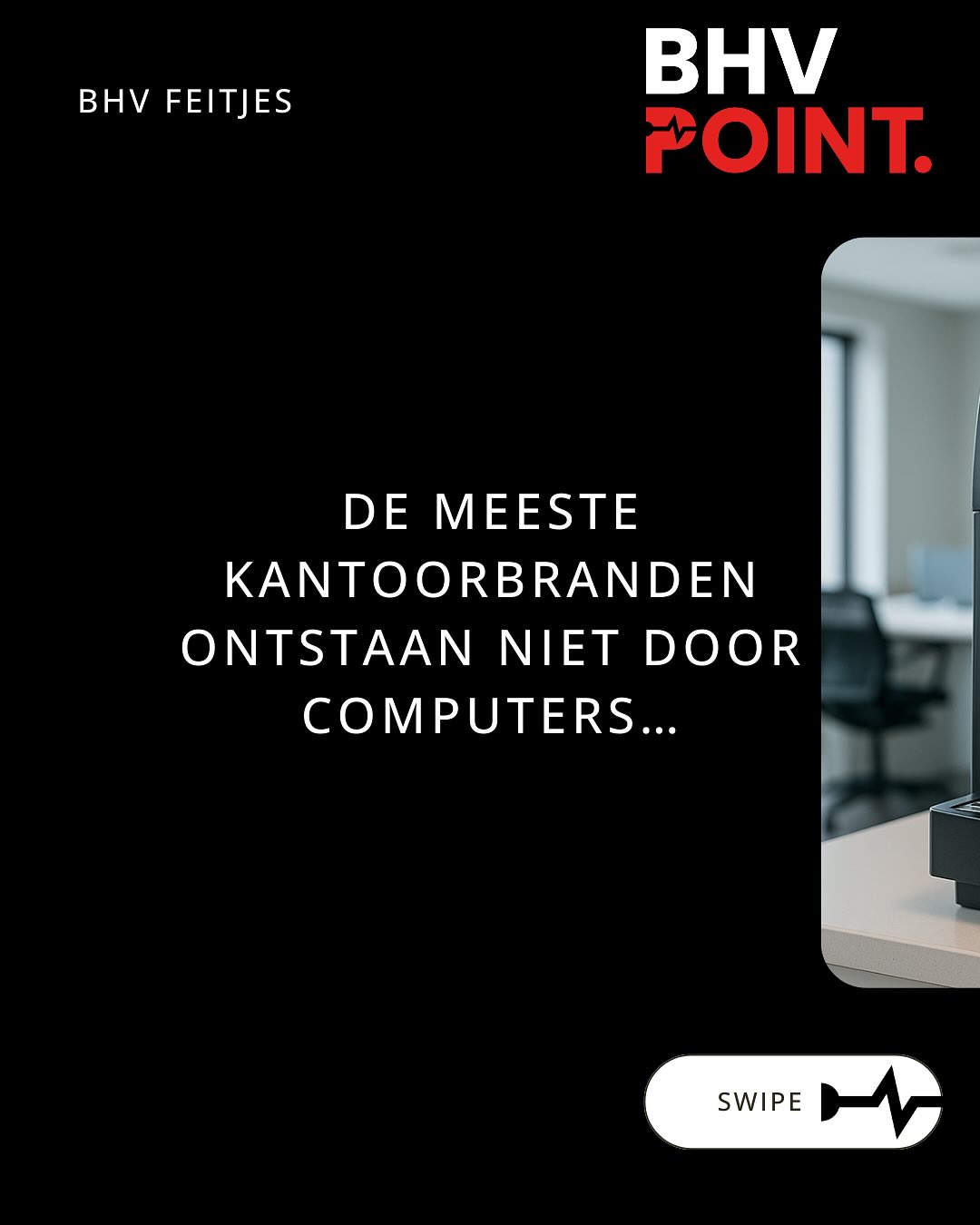 ☕🔥 Koffie & brand
Wist je dat de meeste kantoorbranden niet ontstaan door computers… maar door koffiezetapparaten?
Dat trouwe apparaat staat vaak jarenlang aan, blijft warm na werktijd en wordt zelden gecheckt.
👉 Kleine tip: zet ’m uit na werktijd en check het snoer af en toe.
Zo hou je je collega’s wakker met koffie – maar niet met het brandalarm
#veiligheid #safetyfirst #bedrijfshulpverlening #BHV #ehbo #veiligheidsbewustzijn #bedrijfsveiligheid #veiligewerk #noodsituaties #levensreddendhandelen #praktijkgerichteopleiding #eerstehulp #AED #ontruimingsoefening #veiligheidsopleiding #hulpverleners #teamwork #BHVpoint #TeamBHVpoint #BHVpointTraining