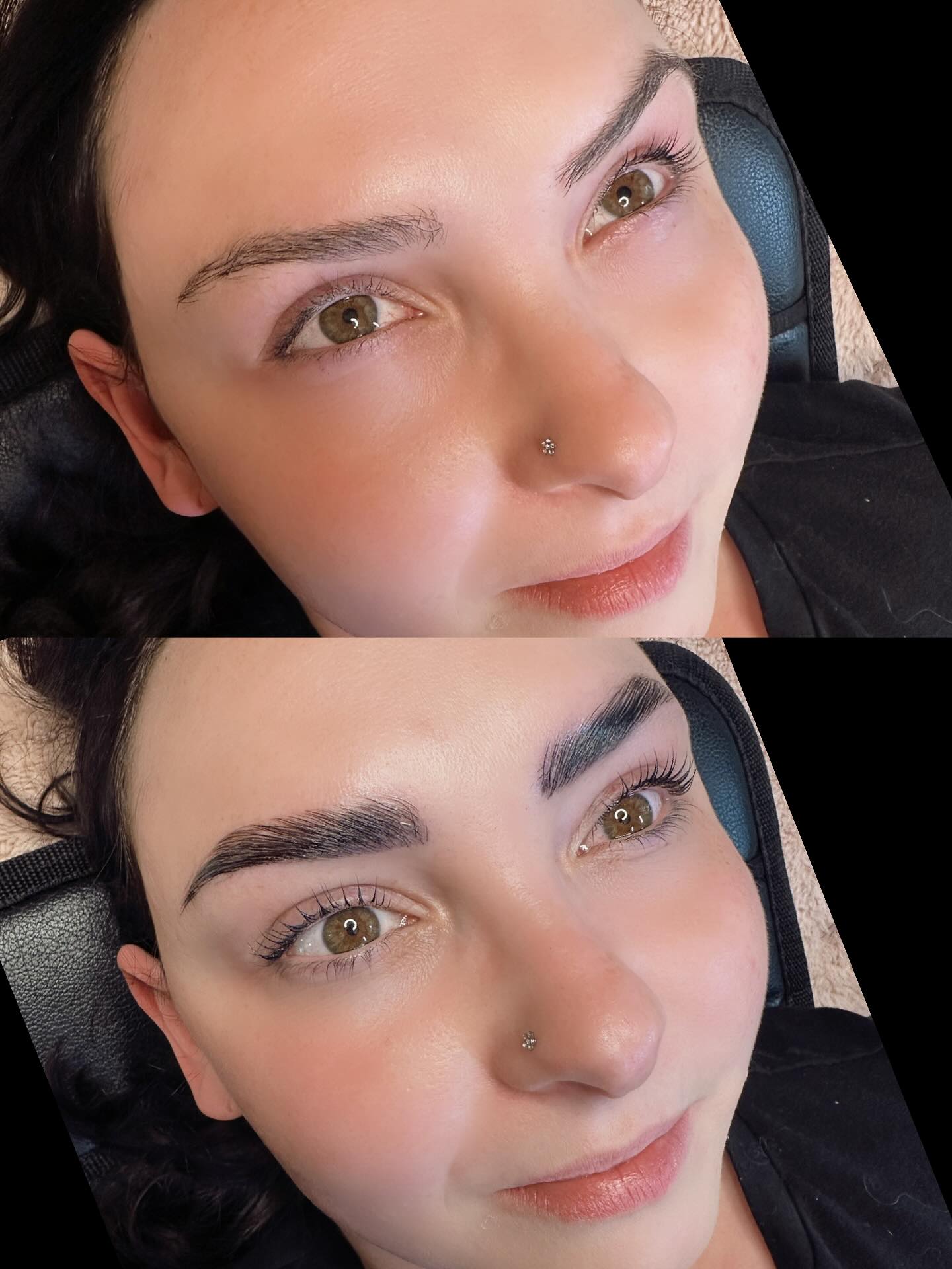 Lash Lift & Tint with a Brow Lamination ! Swipe to see how the lashes are glued to a form, where your beautiful curl is created! #lashlift #yyclashes #yyclashlift #lashliftyyc