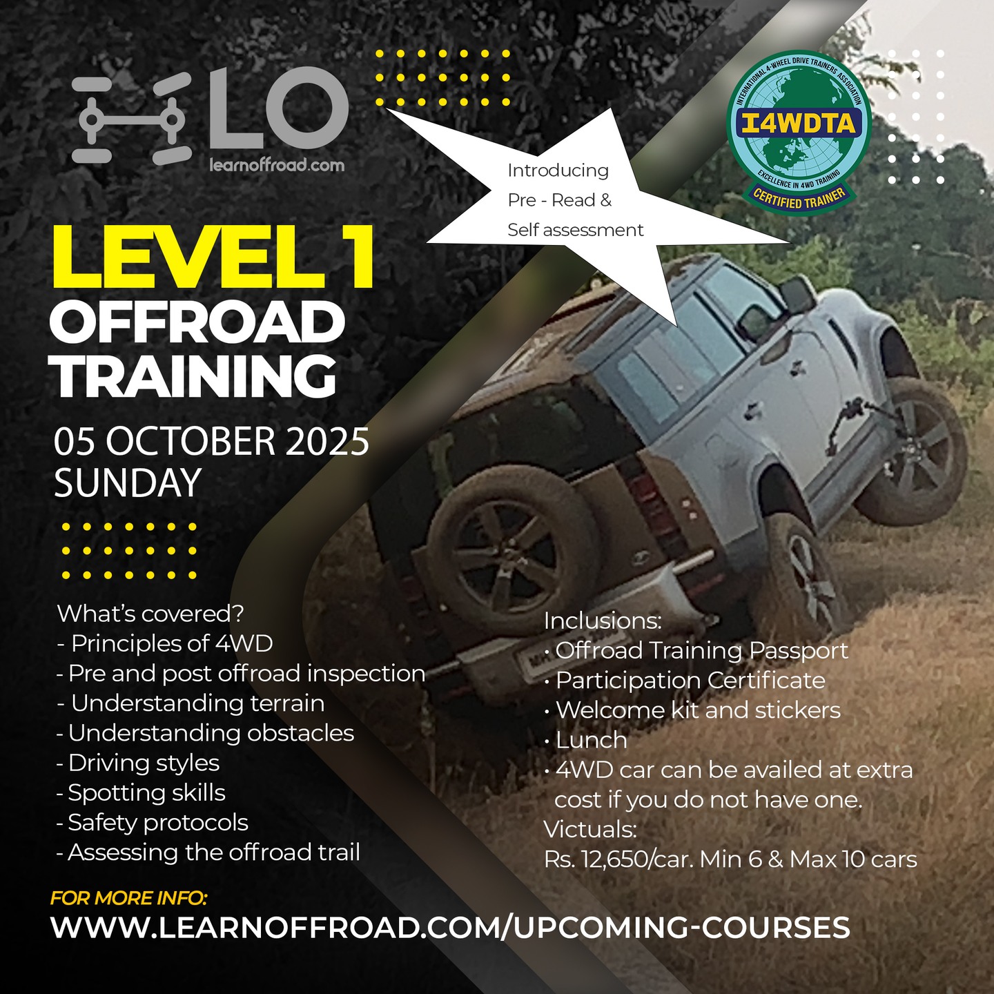 Ready to conquer the wild? 🌍 Get behind the wheel and master the art of offroading with our expert-led training sessions. Whether you’re a weekend warrior or a thrill-seeker looking to elevate your skills, our training is designed just for you! 🚙💨
Key Takeaways:
Master challenging terrains with confidence
Protect your vehicle from unnecessary damage
Boost your offroading knowledge and skills
It’s not just about the drive—it’s about the journey. Are you ready? 🌟
#OffroadAdventure #LearnOffroad #OffroadTraining #ExploreTheUnknown #thar #fortuner #jimny #marutijimny #endeavour #defender #mahindrascorpion #scorpion #landroverdefender #defender110 #offroadtraining #offroadjunkie #offroadschool #offroadinstructor #offroadacademy #tharroxx
