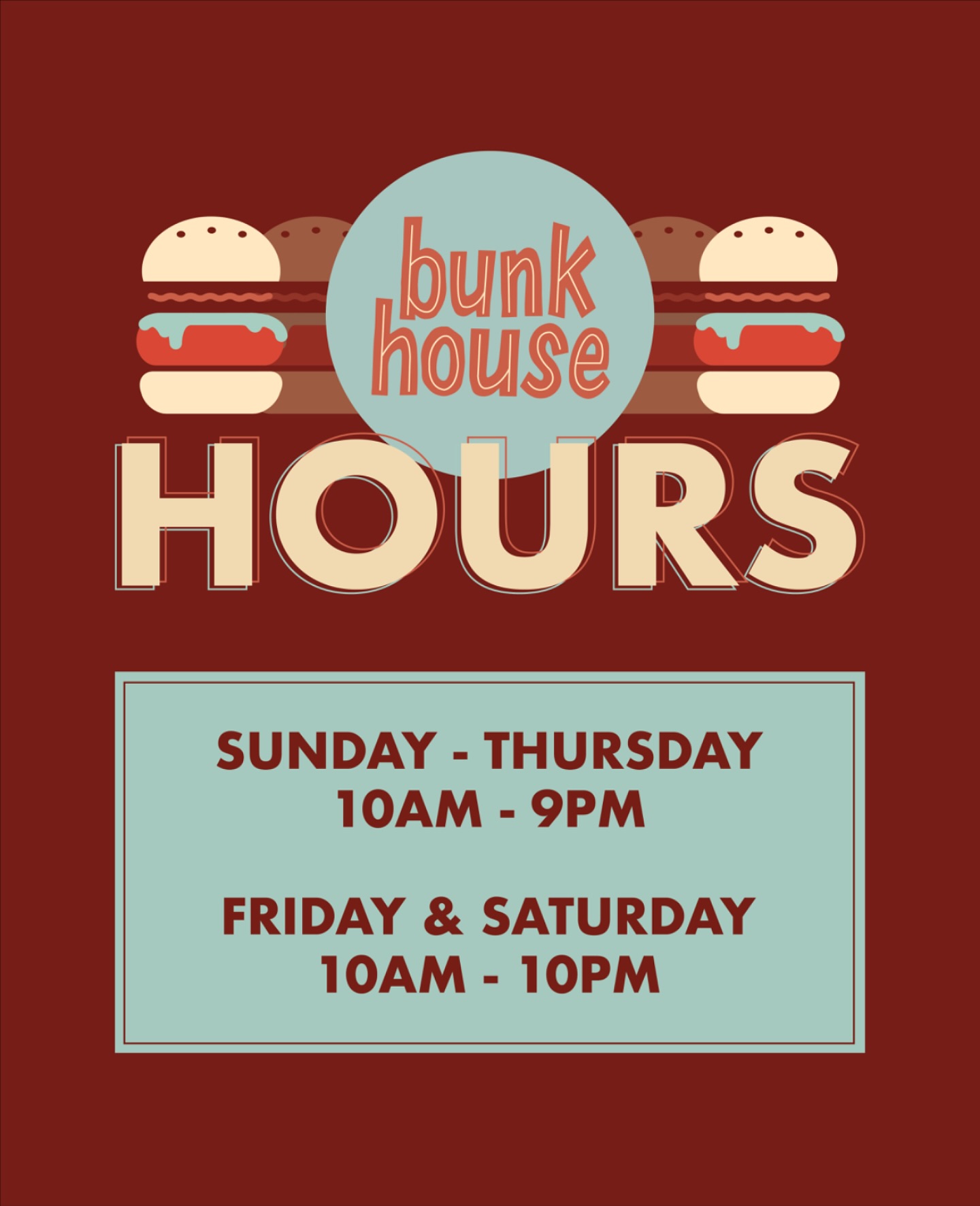 New season, new hours. 🍔🥤