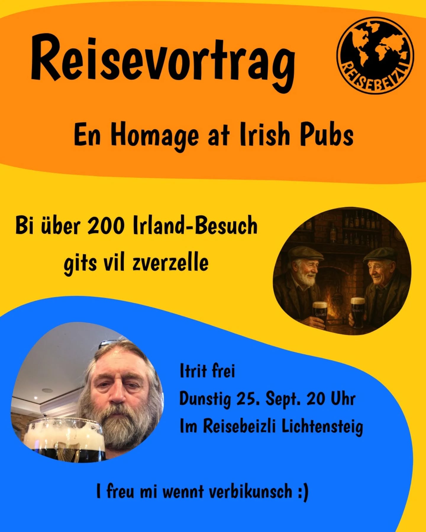 De Waldi isch i scho fascht allne Pubs in Irland gsi... Un het einiges devo z verzelle...
Kunsch au?
#reisebeizli #lichtensteig #RathausfürKultur #gnüsse #offä #Bier #Wein #Aperitif #Summerbar #Foodtruck #Reisefüdli #wowtoggenburg #gemeindelichtensteig #toggenburg #wiefunktioniertdamitdänehäshtägs #keiahnig #hörejetztufdemit
Und min Geburi isch den auno... Aber pshshshsht!