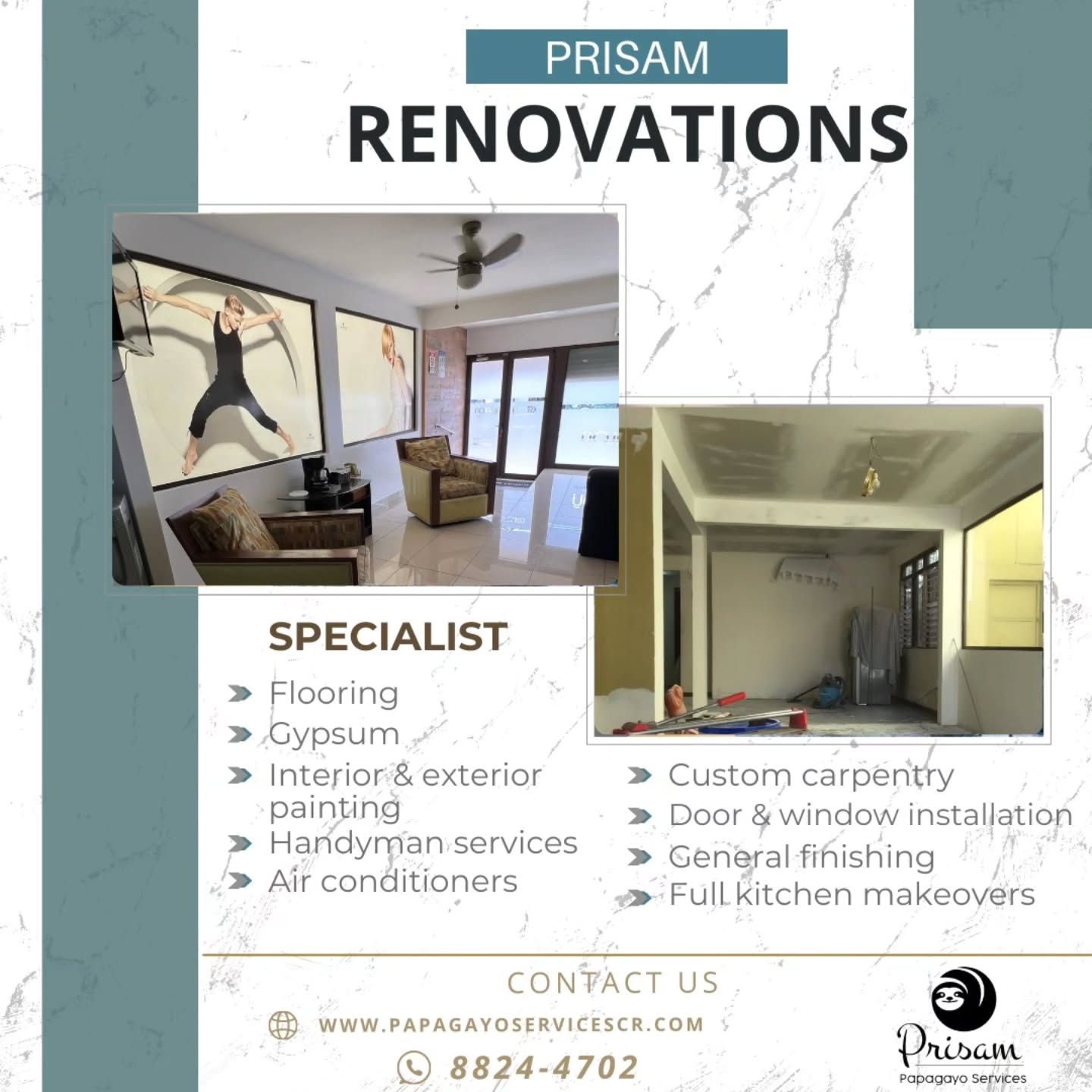 🔧🏡 Looking for expert repair and remodeling services in Liberia, Guanacaste?
We do it all!
✅ General repairs
✅ Home and commercial remodeling
✅ Interior and exterior painting
✅ A/C installation and maintenance
✅ And much more!
📍Fast, professional, and guaranteed service across Liberia and nearby areas.
📲 Contact us today for a free quote.
https://wa.link/agy9yv
💬 We bring your ideas to life!
www.papagayoservicescr.com
info@papagayoservicescr.com