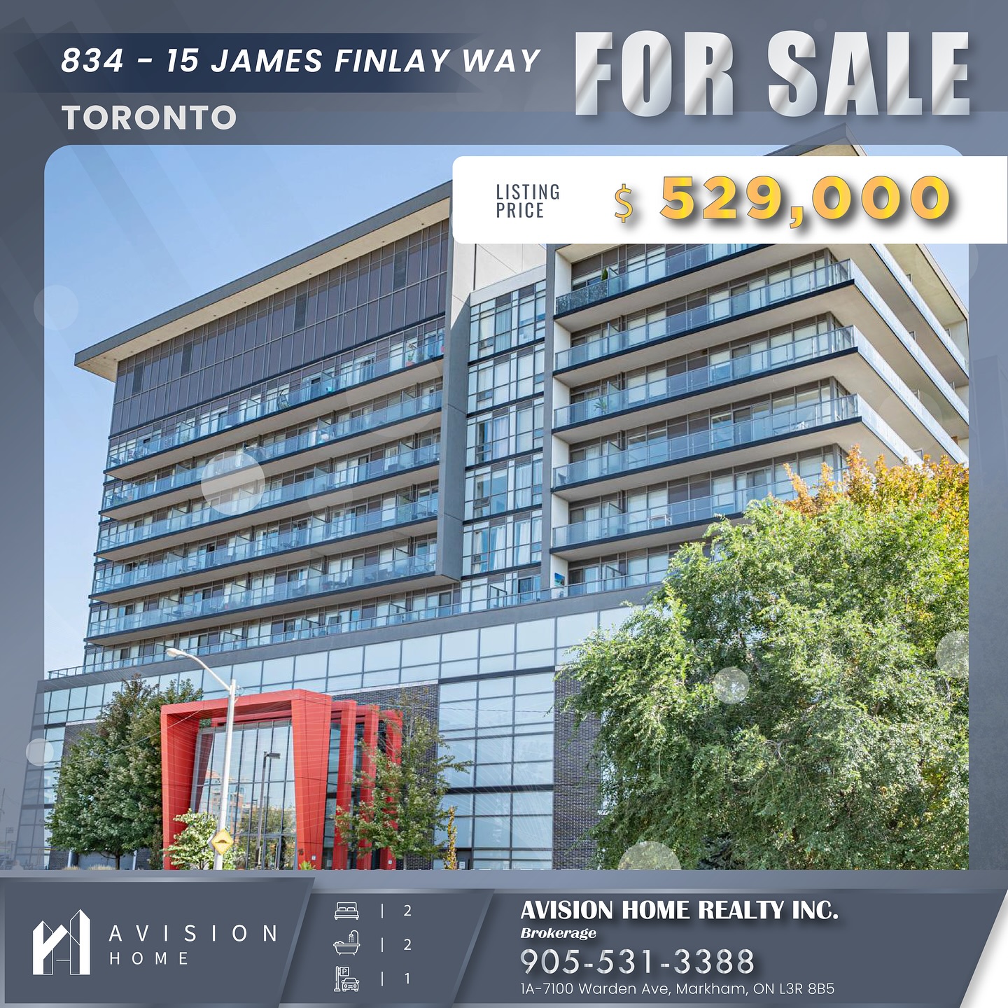 ✨ For Sale! Bright 2B2B Condo with CN Tower View ✨
📍 834 - 15 James Finlay Way, Toronto (Downsview)
💰 $529,000 | MLS# W12401716
Welcome to this bright and spacious 2-bedroom, 2-bathroom unit in a highly convenient North York location! Enjoy floor-to-ceiling windows, 9-ft ceilings, and a large private balcony with breathtaking views of the CN Tower.
📍 Location Highlights:
🛣️ Easy access to Hwy 401 & 400
🛍️ Walk to supermarkets, Shoppers, restaurants
🏥 Steps to hospital & public transit
🛒 Minutes to Yorkdale Mall & York University
✨ Unit Features:
🛏️ 2 Bedrooms | 2 Bathrooms
🌇 Large private balcony with CN Tower views
🪟 Floor-to-ceiling windows, 9-ft ceilings
🍽️ Open concept kitchen and living area
🚗 1 Underground Parking | 1 Locker
💡 Condo fee includes heat, water, and parking
📩 Offers accepted anytime – Don’t miss out!
☎️ Contact: 905-531-3388
🌐 www.avisionhome.com
#TorontoCondo #ForSaleToronto #NorthYorkLiving #JamesFinlayCondo #CNtowerView #Yorkdale #RealEstateToronto #DownsviewCondo #AvisionHome
#Toronto