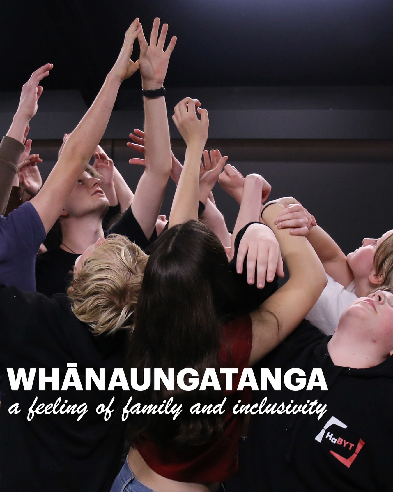 This Te Wiki o te Reo Māori we reflect on our core kaupapa of whānaungatanga, a feeling of family and inclusivity. From our youngest tamariki in Players to the rangatahi of our Senior Company to our kaumatua, all we do at HaBYT is filtered through the lens of whānau.
Ehara taku toa i te toa takitahi, engari he toa takitini. Our success is not individual but comes from the strength of many.