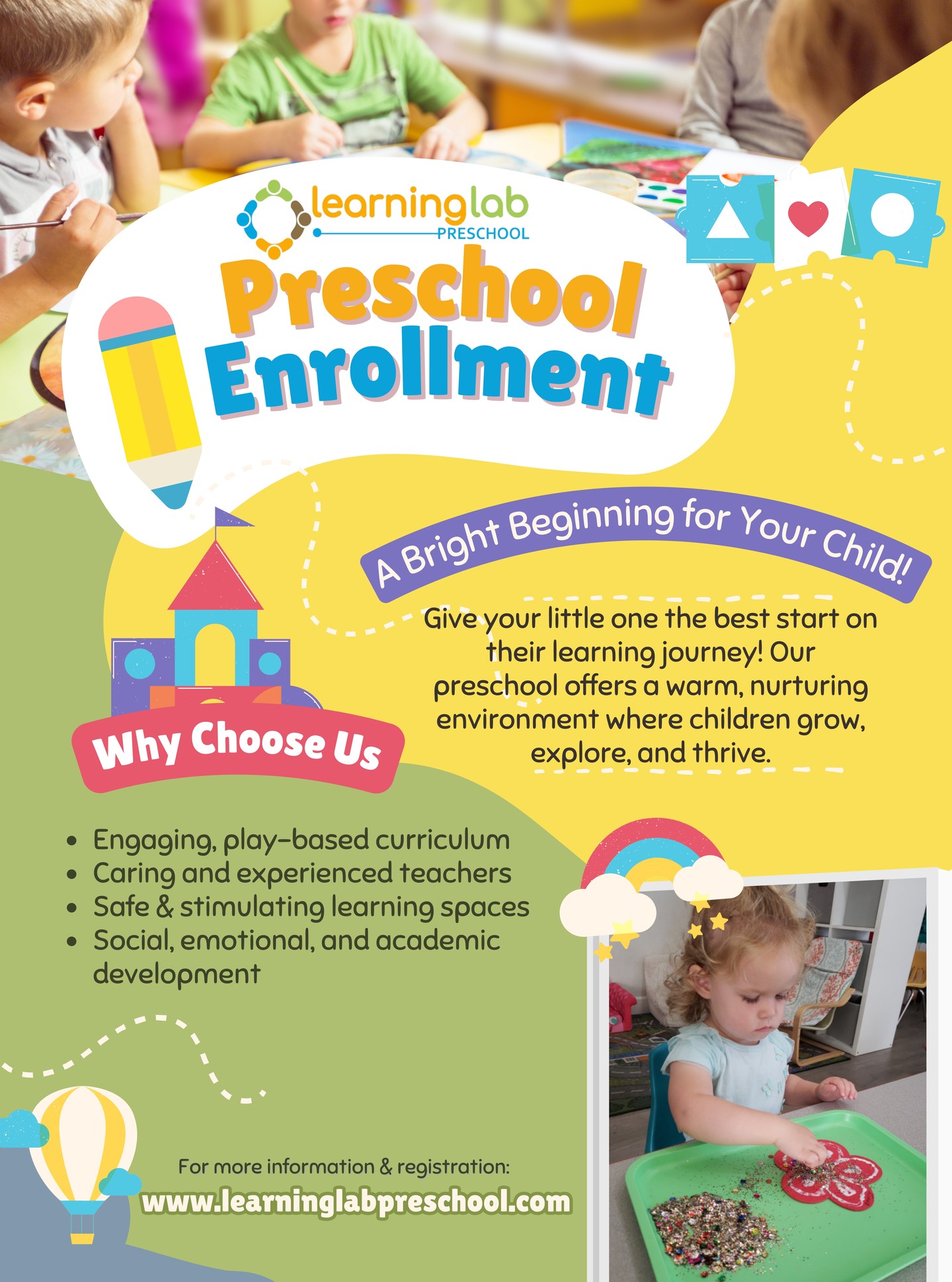Give your little one the best start on their learning journey! Our preschool offers a warm, nurturing environment where children grow, explore, and thrive.
Ready to give your little one a joyful start?
📞 Call us at 949-339-3511 to learn more!
#PreschoolPlay #LearningThroughPlay #STEMStart #EarlyLearners #ShapeSorting #BlockFun #LittleBuilders #PreschoolAdventures #LearningLabPreschool #LittleExplorersBigDreams #PreschoolMagic #EarlyYearsMatter #EnrollNow#HandsOnLearning #CuriousMinds #earlylearning #Learninglab #LittleLearners #PreschoolInCalifornia #FutureLeaders