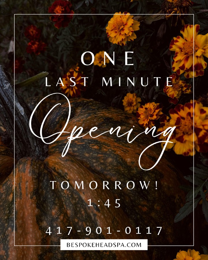 Here's your chance to grab a spot!
#springfieldmo #headspa #417land #417local