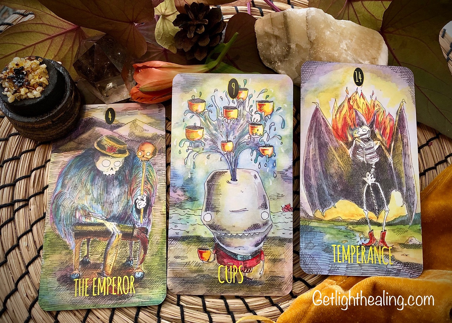 Guidance for October 26, 2025:
“Finding a New Normal”
There’s something to be said about experience & the wisdom gained from it, but that doesn’t mean you have to be in control all the time in every situation. Under the guise of maintaining safety or holding it all together because others couldn’t or wouldn’t, control had become the 800-lb gorilla on your back. It took a lot of energy to impose order, play by the rules or be the biggest adult in the room. After a while, it was no longer fun telling everyone what to do & how to do it —you were more than ready to pass that baton to someone else so you could finally enjoy some comfort. Thankfully, things have loosened up now, and you’re able to enjoy yourself much more. Feel no guilt about having “a whale of a time” right now. Yeah, maybe you were a fun-suck at times, but that’s the reason why you can enjoy these rewards now. Let yourself indulge a bit because you’ll be leveling up soon—it almost feels like having to return from summer vacation. In the future, change that “sets your hair on fire” enters the picture. This won’t necessarily be uncomfortable, but it will require some adjustments & quiet composure. You may have to integrate some of your old Emperor ways while still striving to enjoy the good life of ease & relaxation. This incoming transition will require moderation & finding balance between the two making this your new normal. You can enjoy a certain amount of stability in how things have been, but circumstances change constantly, encouraging us to keep growing and adapting to new normals. Remember: you don’t have to take that baton back and manage everything on your own. You’ll be able to join forces with others—just keep your old habit of being “the boss” in check. Let others do their part as this all comes together.
The Past I’ve released: The Emperor
The Present I hold now: 9 of Cups
The Future that awaits: Temperance