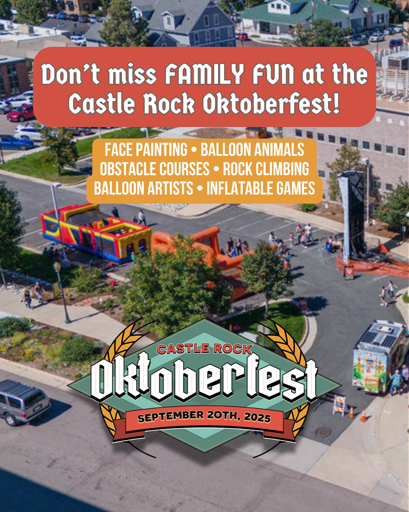 Adults don’t get to have all the fun at Castle Rock’s Oktoberfest! Bring the kids, meet up with neighbors, and enjoy some family fun 🤩
Kids can enjoy activities like obstacle courses, rock climbing, face painting, balloon artists and more! 🎈
We’ll see you in Downtown Castle Rock on Saturday, September 20, 1-9pm! ☀️
#downtowncastlerock #castlerock #castlerockcolorado #fallorado #castlerockoktoberfest