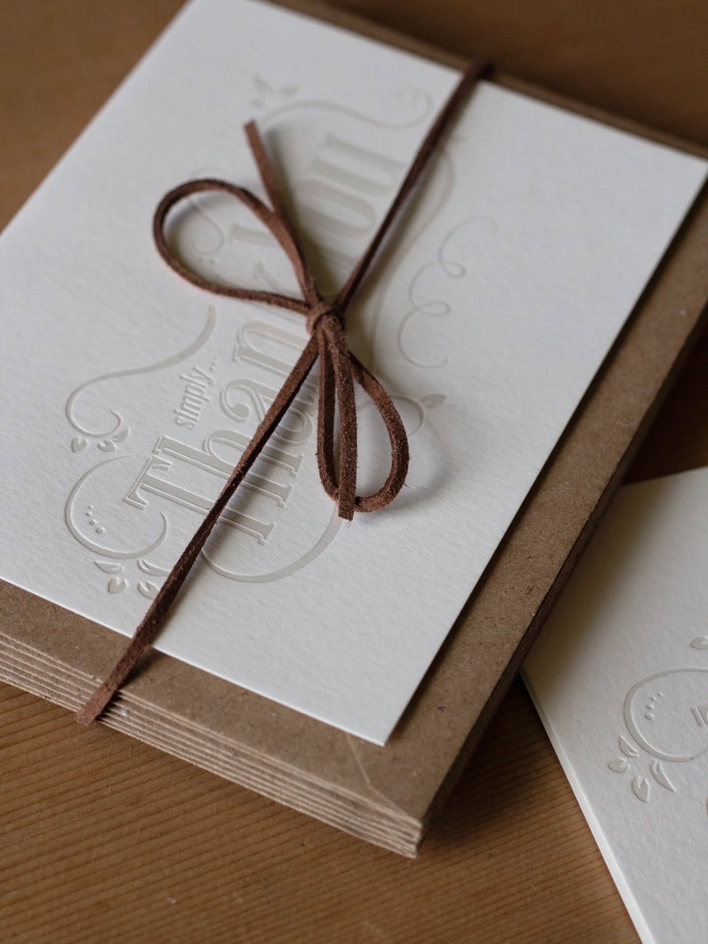 Foil printed Thankyou Notecards, bundled and ready for handwritten words.
#letterpress #letterpressnotecards #notecards #thankyoucards #weddingstationery #foilprint